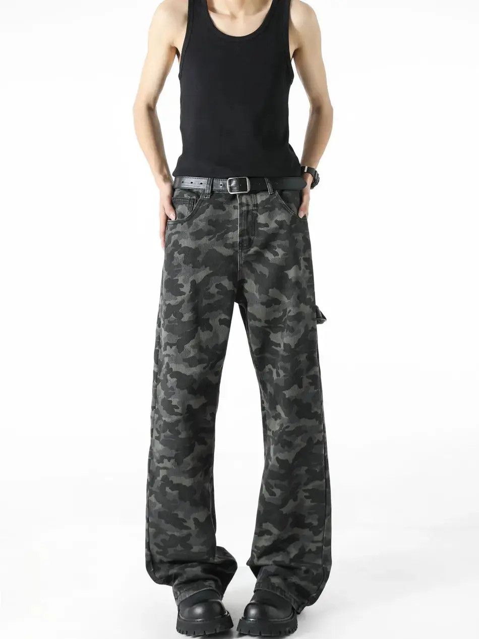 Japanese Brand Retro loose camouflage wide leg jeans Size US 32 / EU 48 - 6 Thumbnail