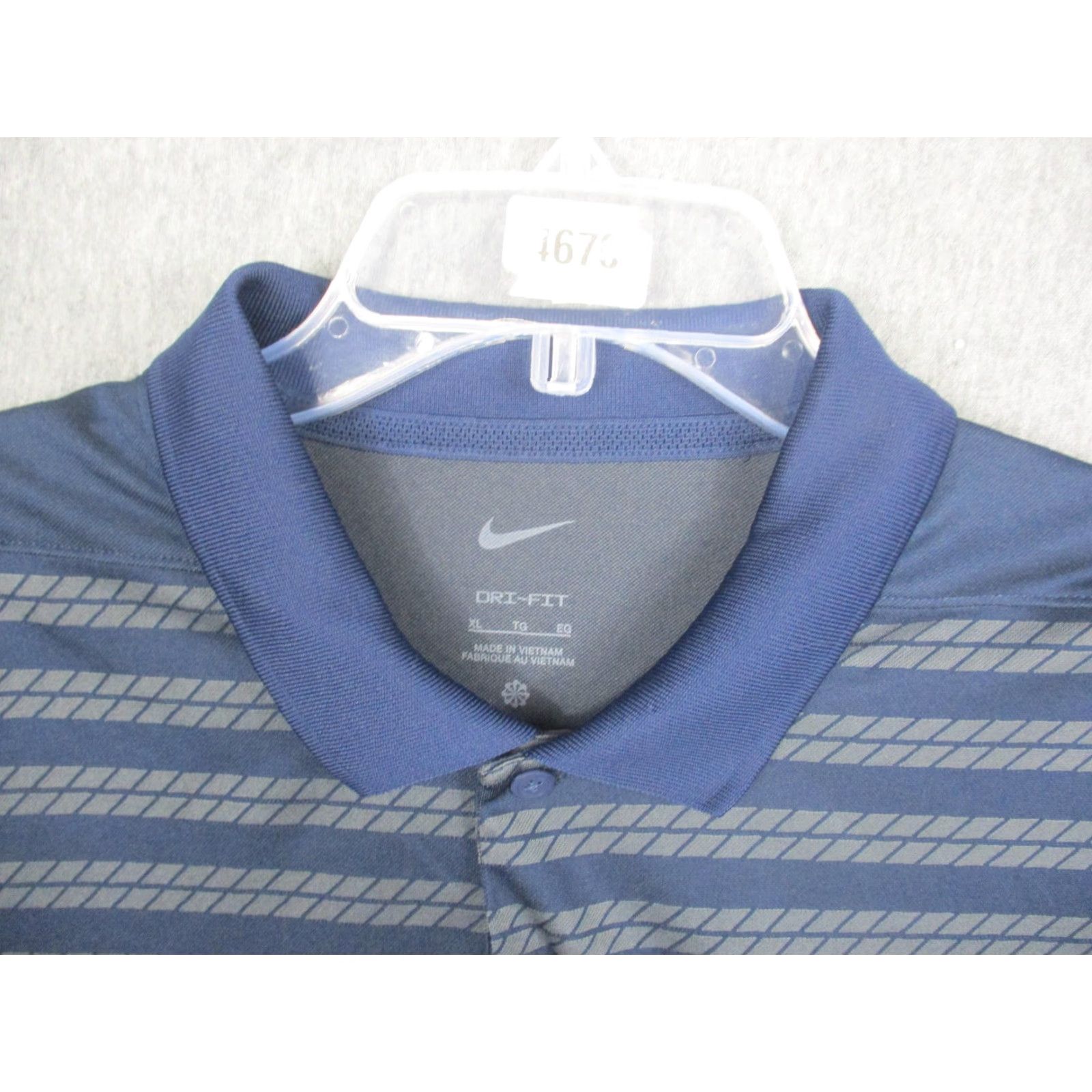 Nike Nike Dri-FIT Victory Polo Shirt Mens XL Navy Gray Stripe SAM Bulldog Golf Size US XL / EU 56 / 4 - 4 Thumbnail