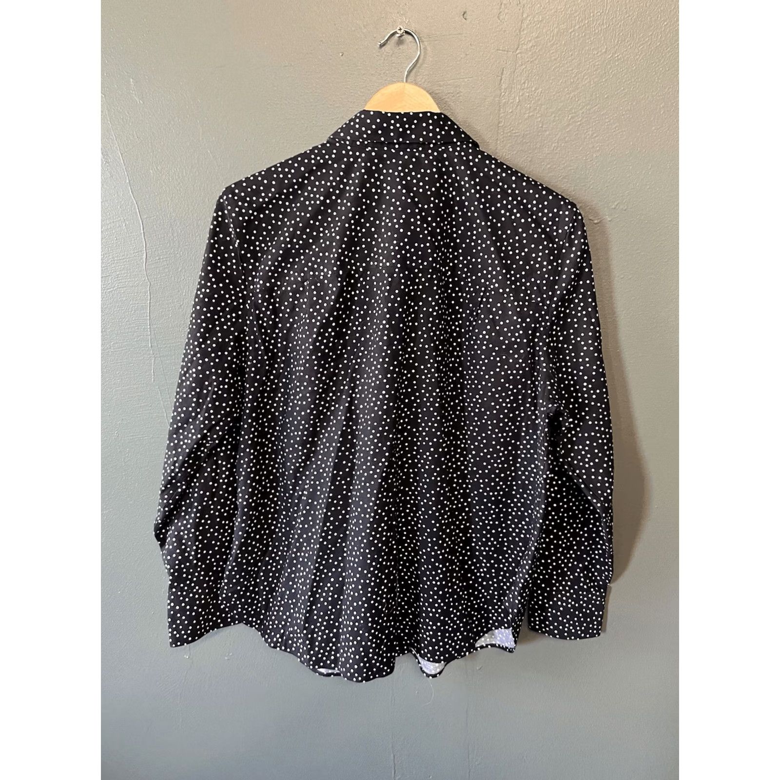 Vintage Chicos Shirt Womens Size 14 Black Polka Dot Long Sleeve Button Up Size XL / US 12-14 / IT 48-50 - 2 Thumbnail