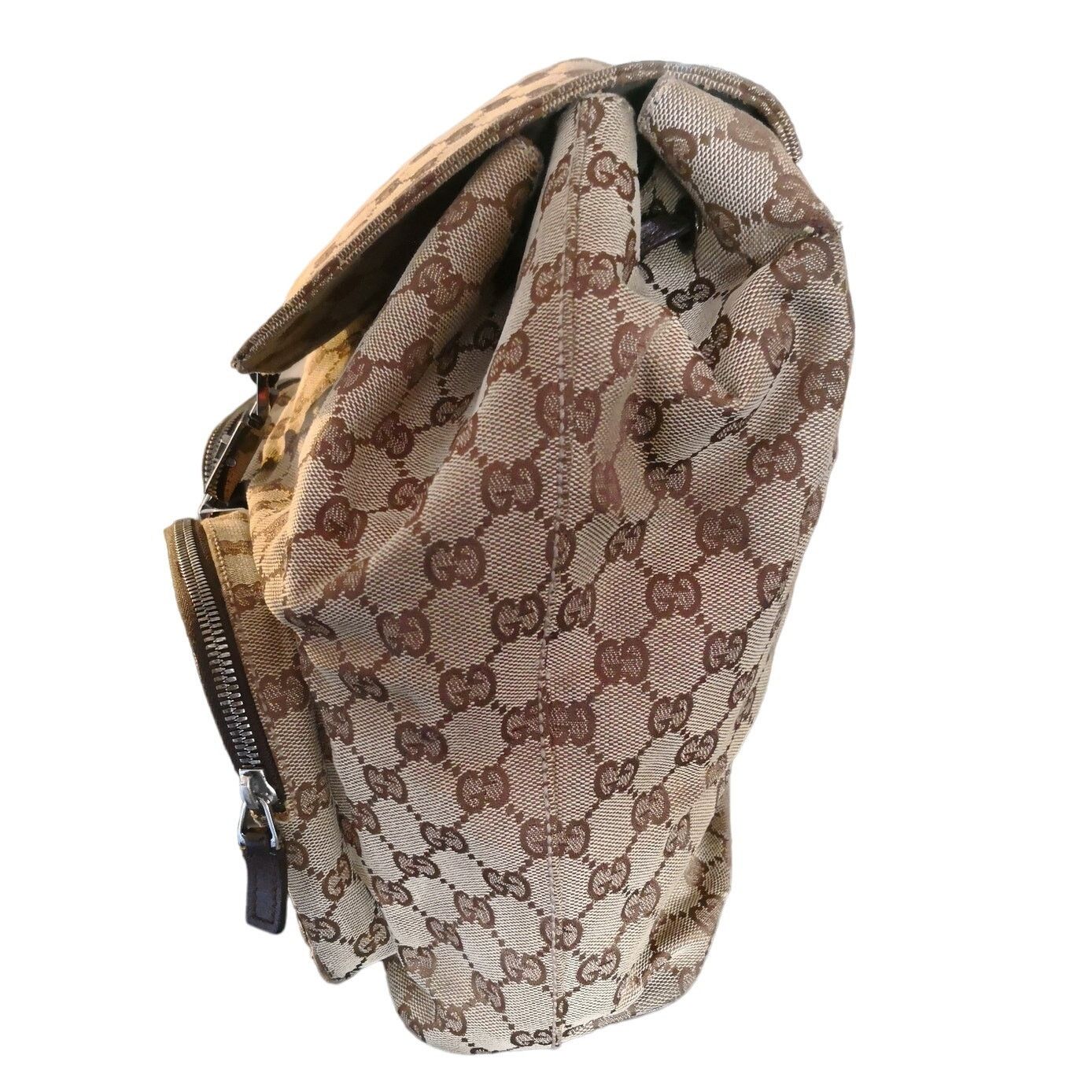 Gucci Authentic Gucci GG Jackie Canvas Backpack Excellent Shape Size ONE SIZE - 13 Thumbnail