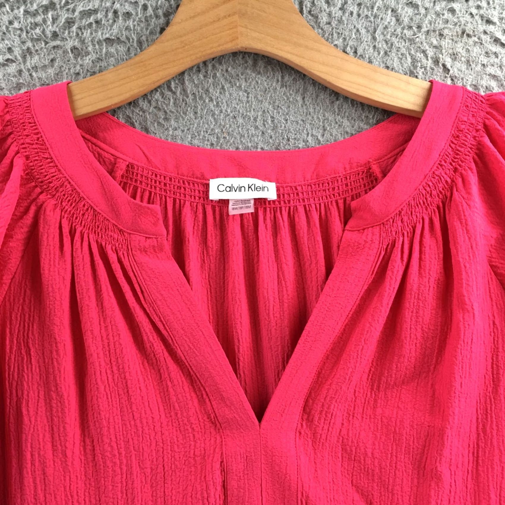Calvin Klein Calvin Klein Womens Pink Tiered Mini Dress 18M Pink Pull On Short Sleeve Dress Womens 18M Pink Pull On Short Sleeve Size 40" / US 18 - 3 Thumbnail