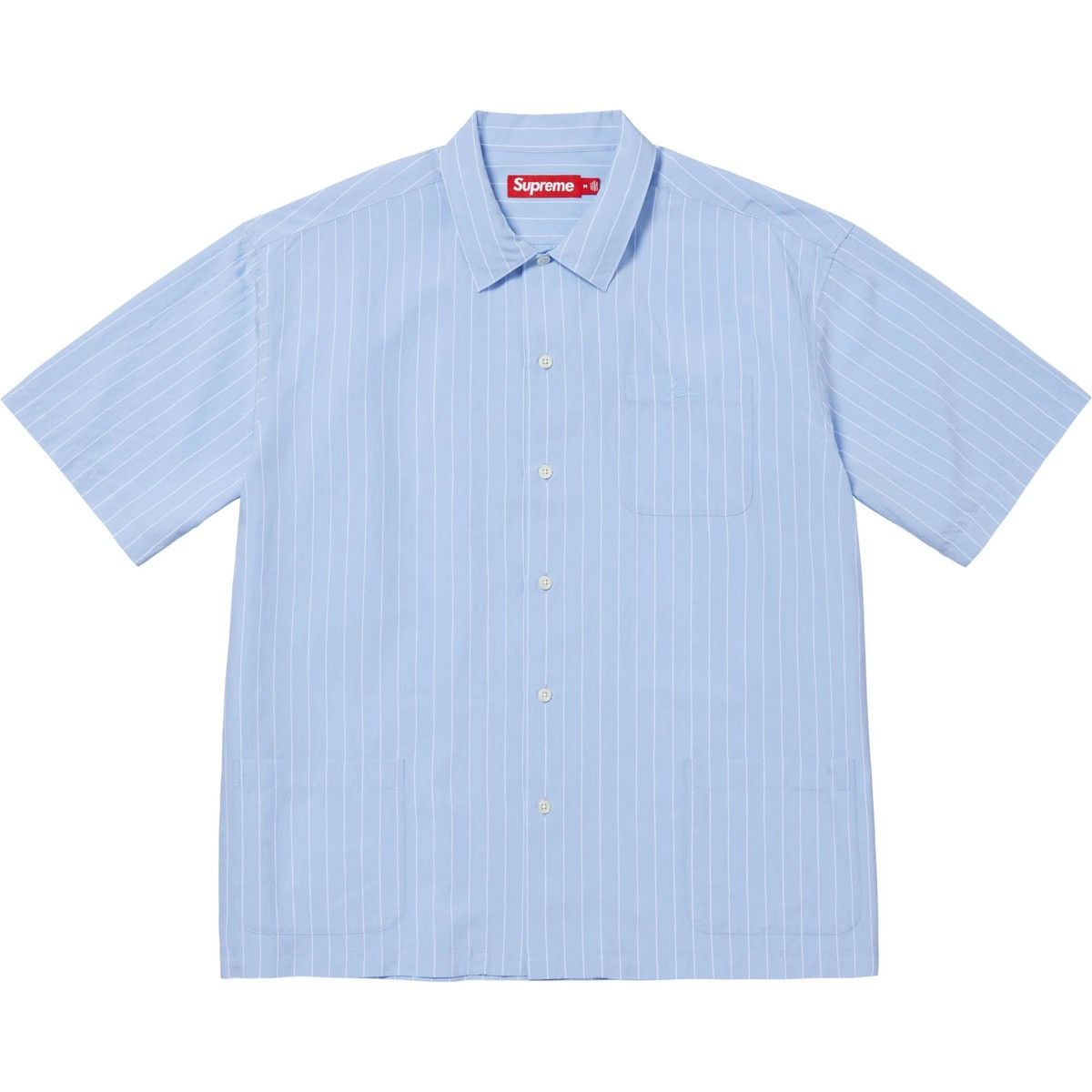 Supreme Supreme Stripe Short-Sleeve Pajama Shirt Light Blue Large Size US L / EU 52-54 / 3 - 1 Thumbnail