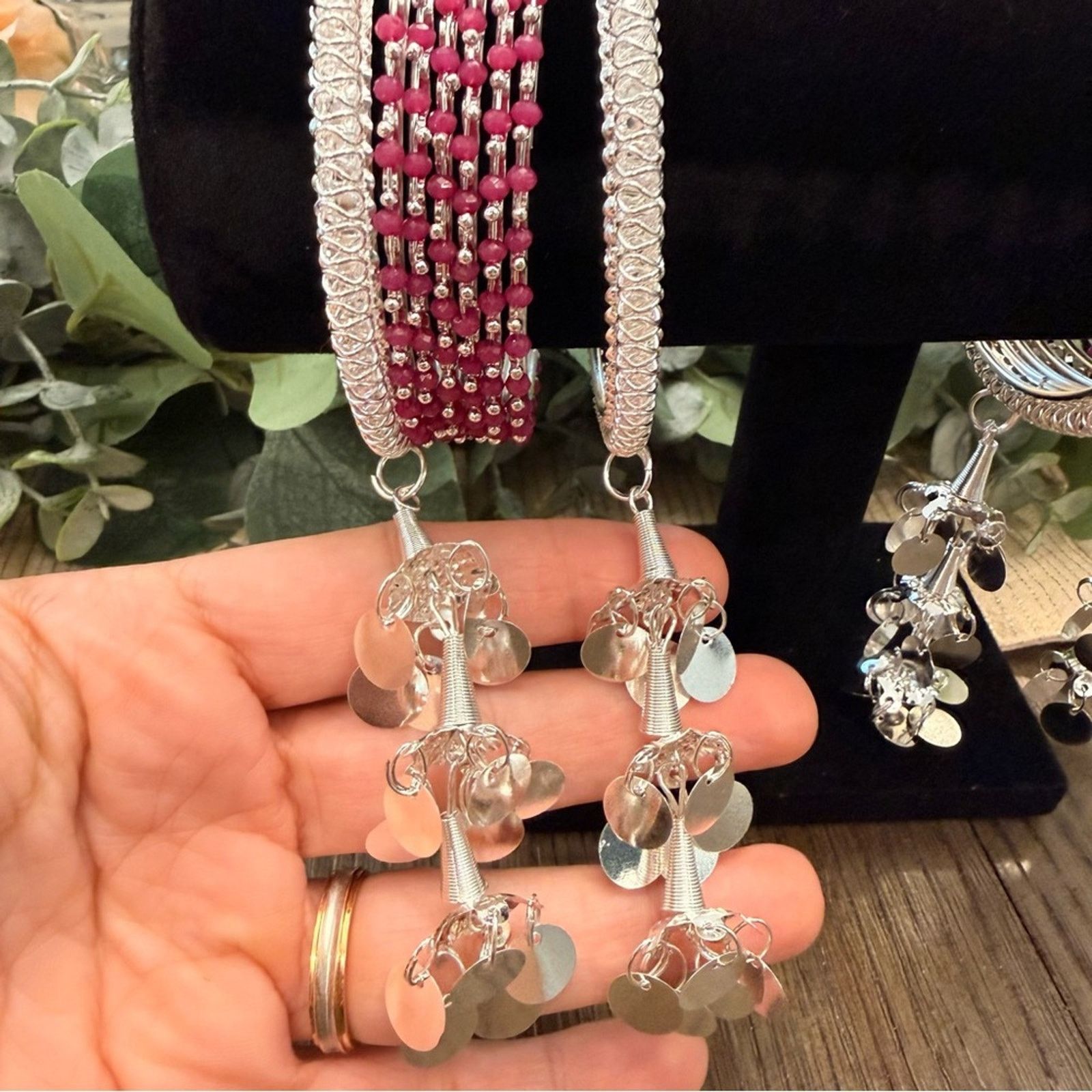 & Other Stories Elegant Silver and Purple Bangles Size ONE SIZE - 2 Thumbnail