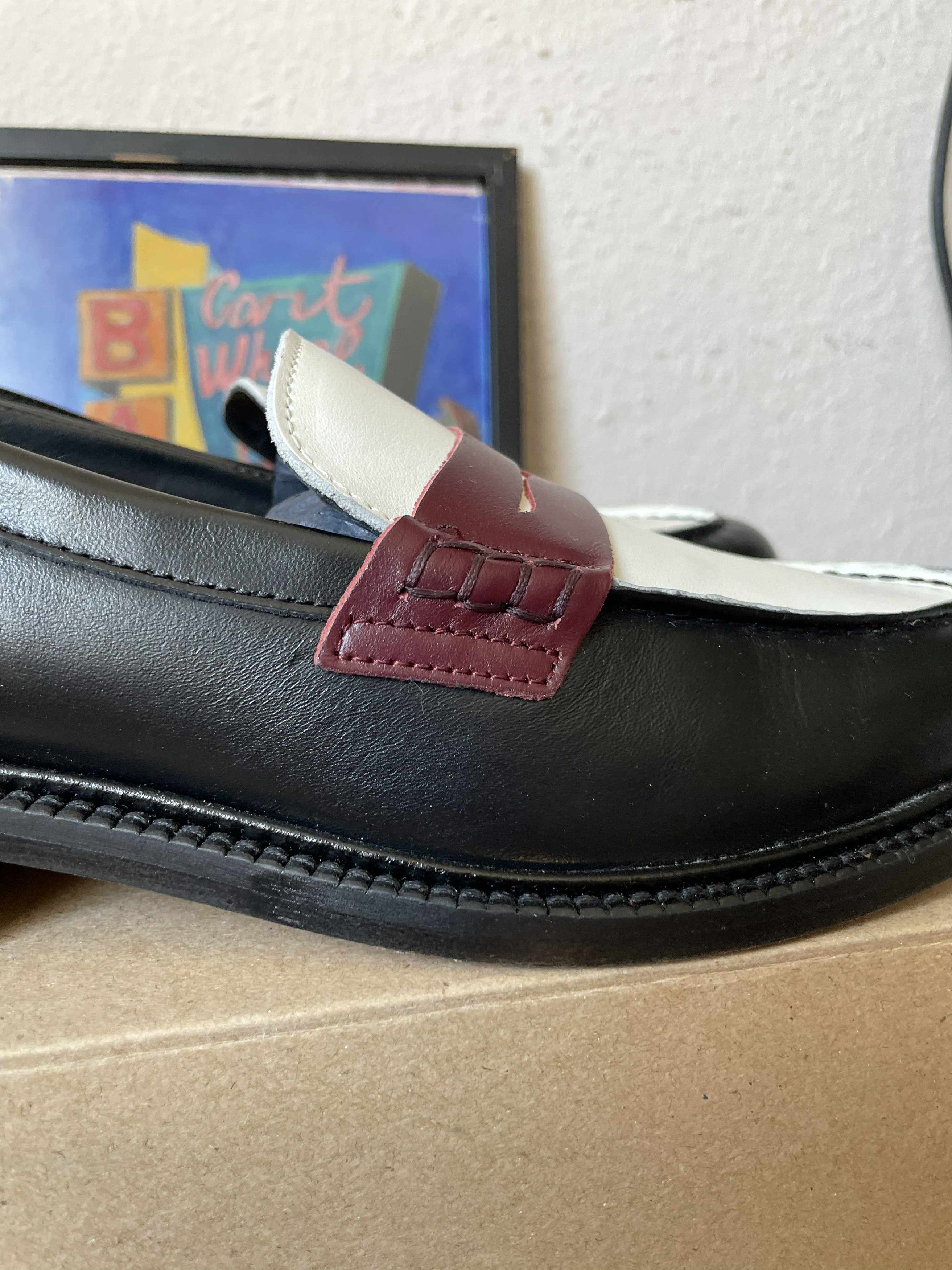 VINNY's Vinnys Loafers Luxe Black Mens Shoes Leather Size EU 42 US9 Size US 9 / EU 42 - 2 Thumbnail