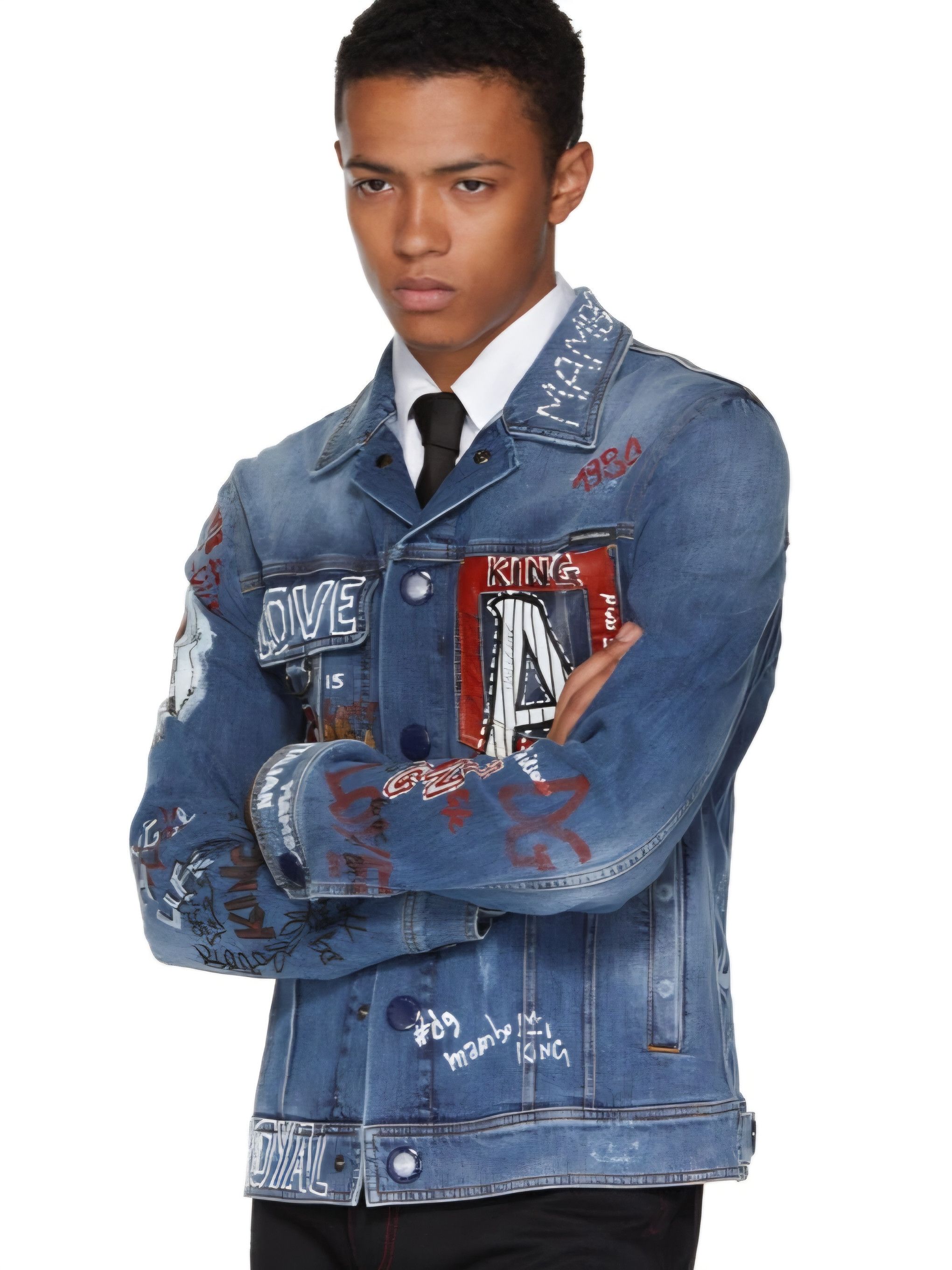 Dolce & Gabbana Dolce And Gabbana Blue Denim Drawing Jacket 48 Size!!! Size US M / EU 48-50 / 2 - 2 Thumbnail