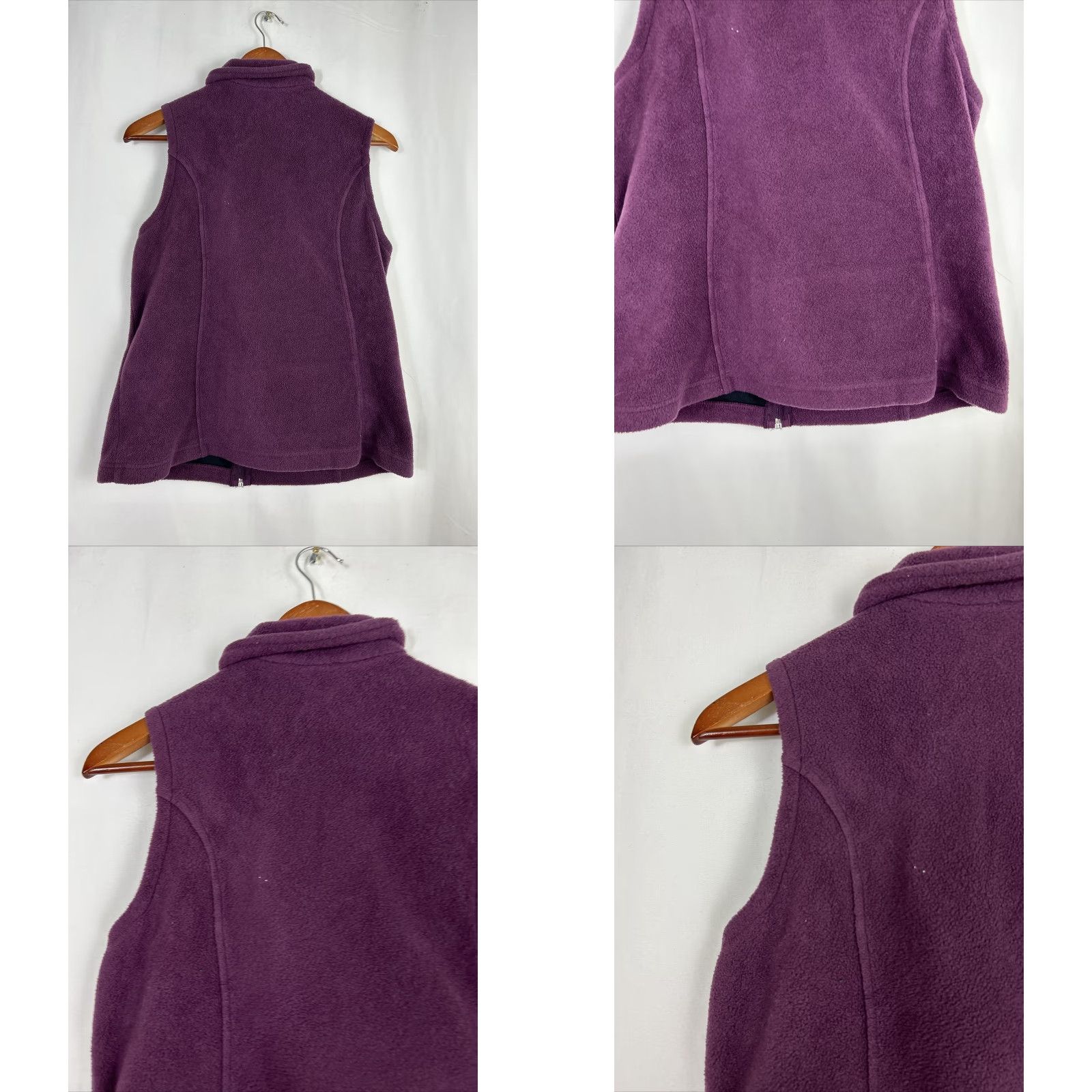 Vintage Columbia Vest Women S Sleeveless Full Zip Fleece Purple Burgundy Subtle 21” Chest 25” Length Size S / US 4 / IT 40 - 8 Thumbnail