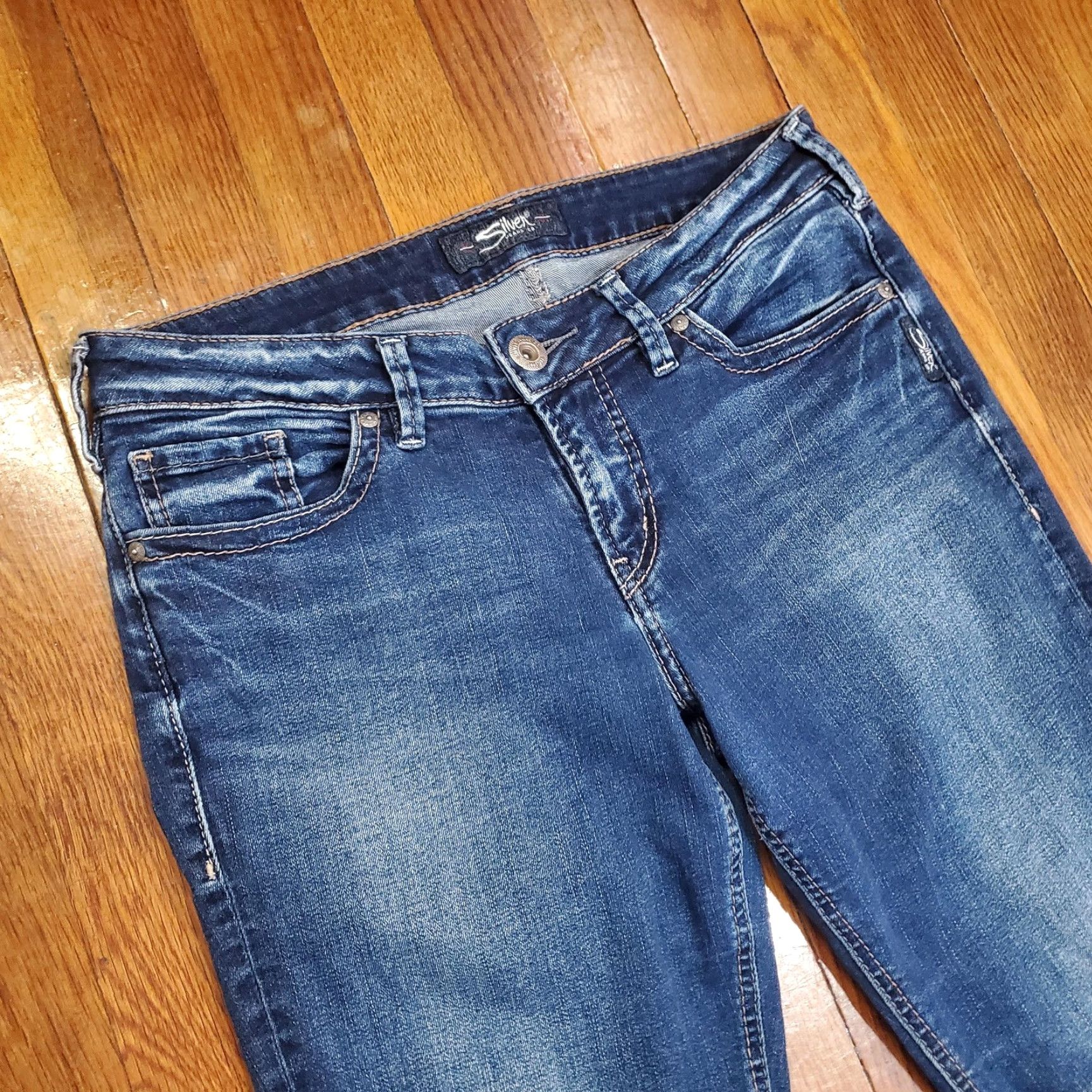 Silver Jeans Co. Silver Jeans Suki Skinny Crop Jeans Womens 29x25 Blue Mid Rise Stretch Denim Size 29" - 6 Thumbnail