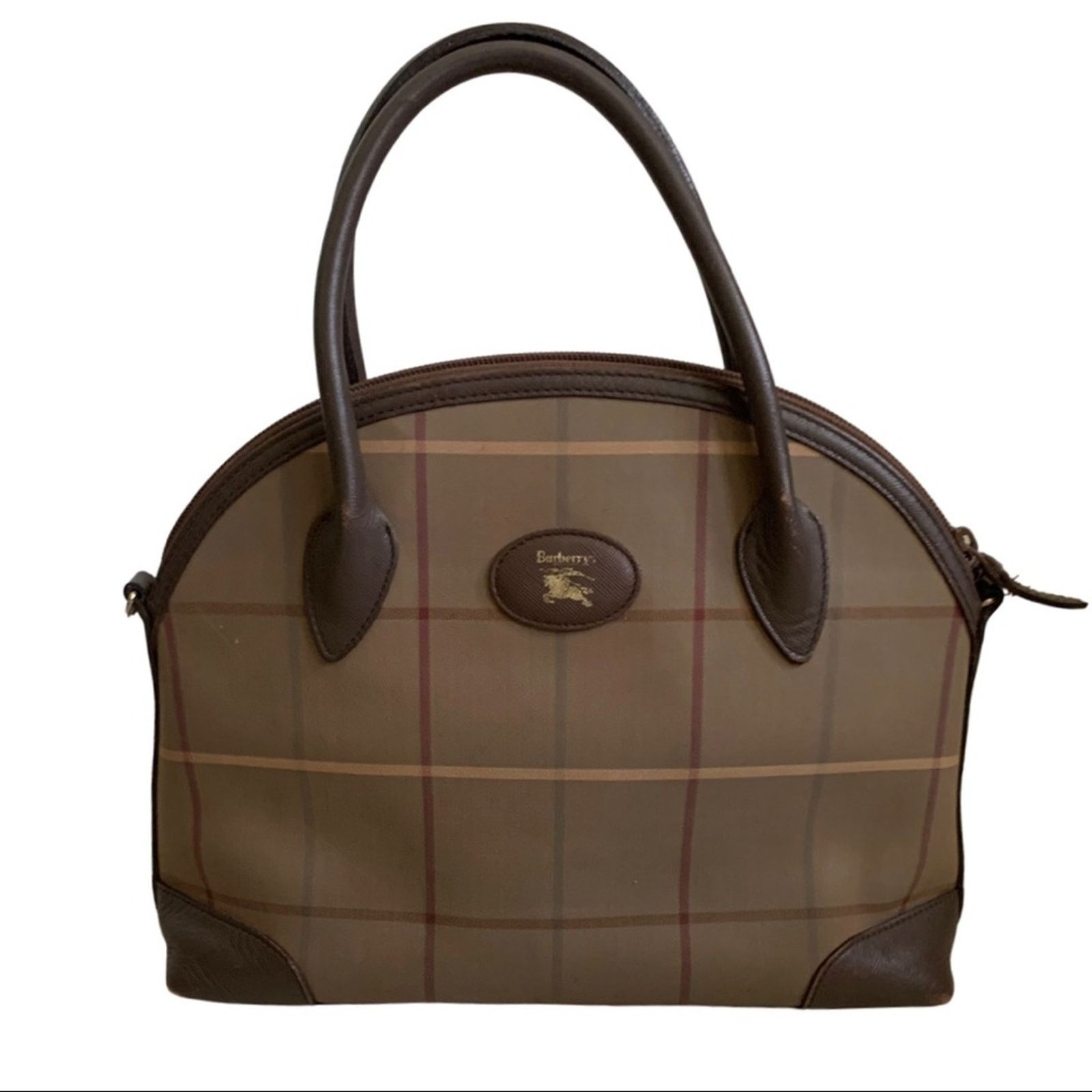 Burberry Vintage Classic Alma Satchel Bag in Brown, Women's