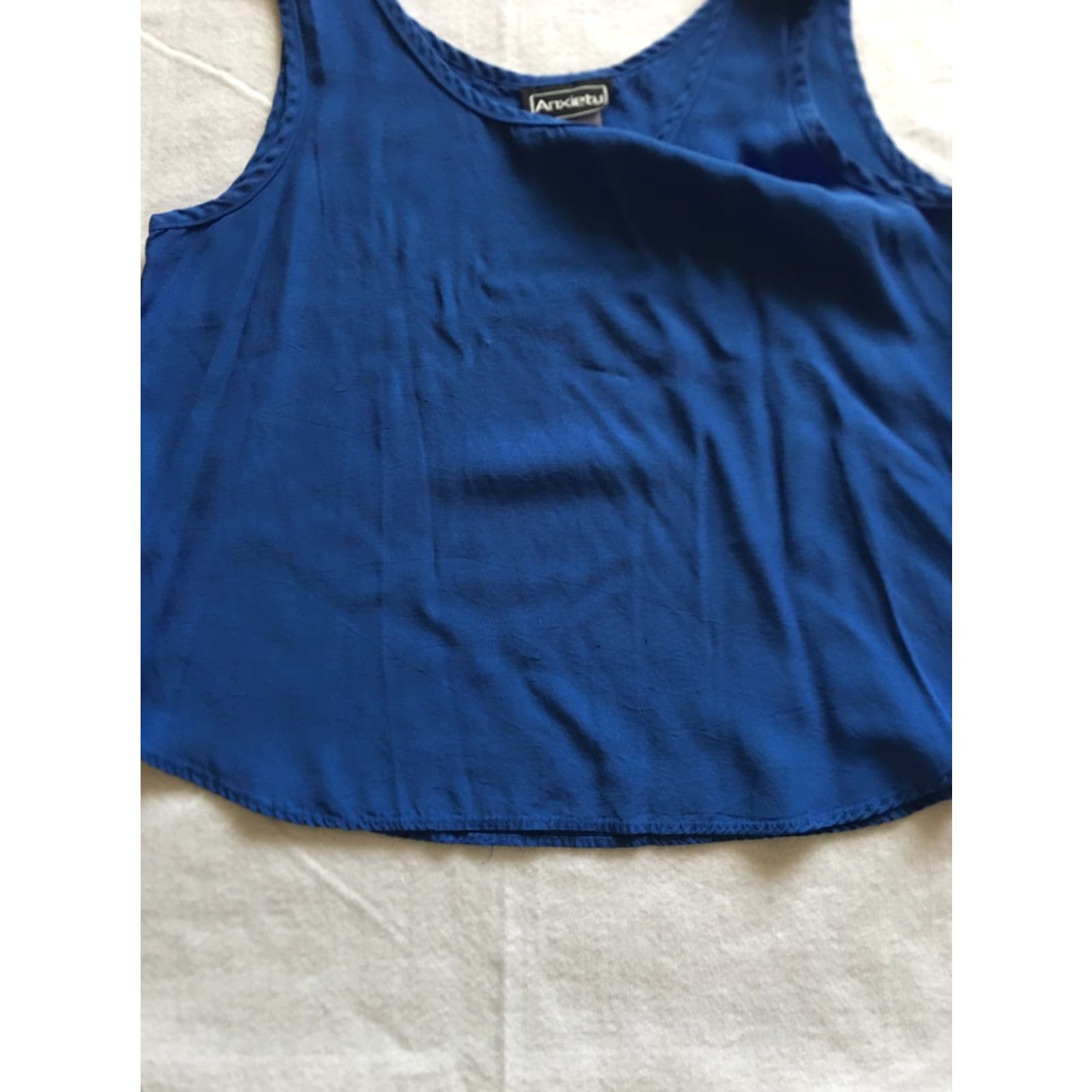 Vintage Anxiety Blue Tank Top Juniors Large Sleeveless Glitter Party/Cocktail Sleeveless Shirt Women Boys Girls Mens Size L / US 10 / IT 46 - 4 Thumbnail