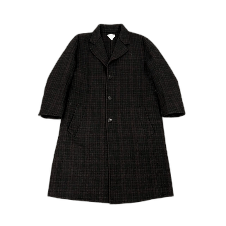 Bottega Veneta Plaid Wool Coat for Men