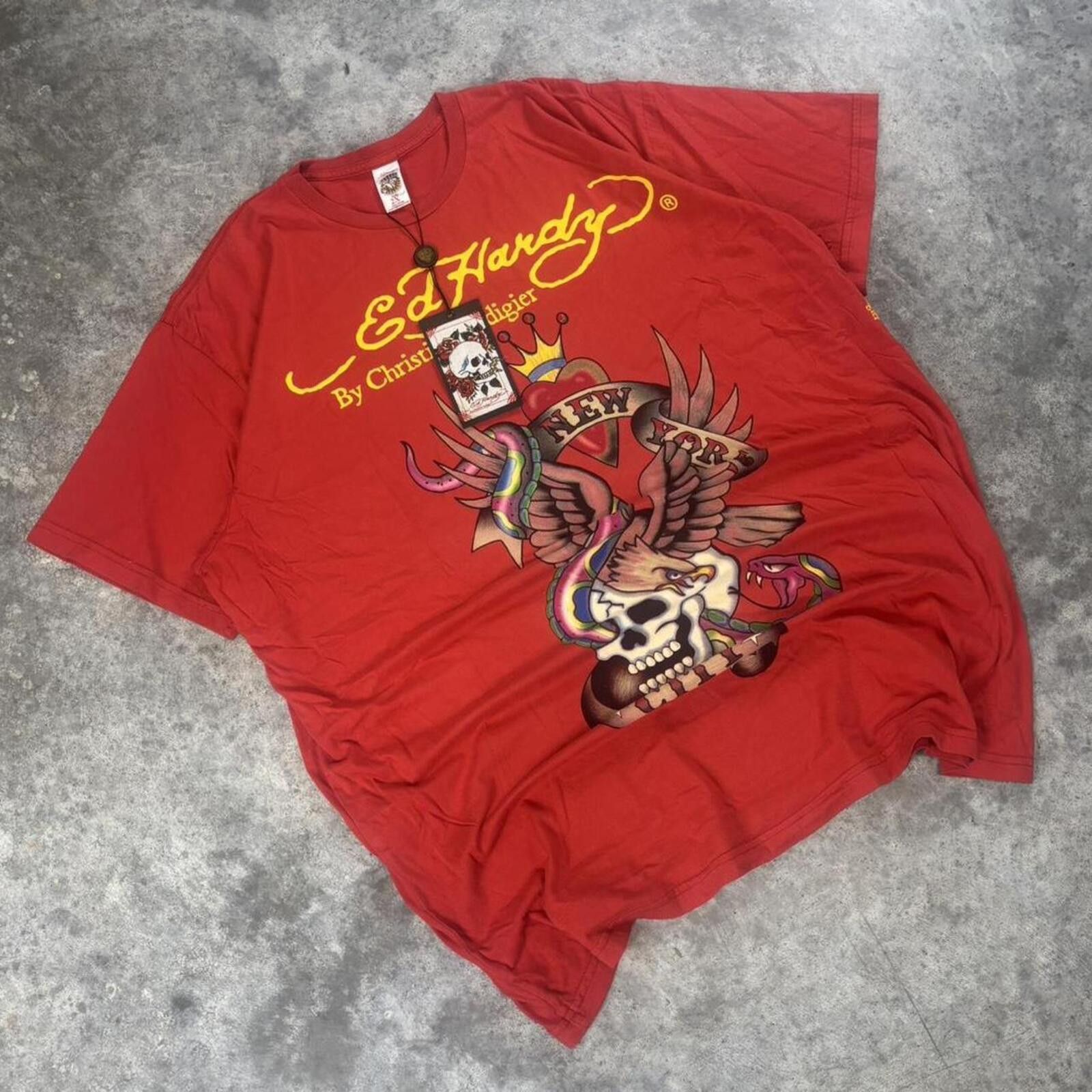 Ed Hardy Ed Hardy Christian Audigier Y2K Gothic Skull Graphic T Shirt Size US XXL / EU 58 / 5 - 2 Thumbnail