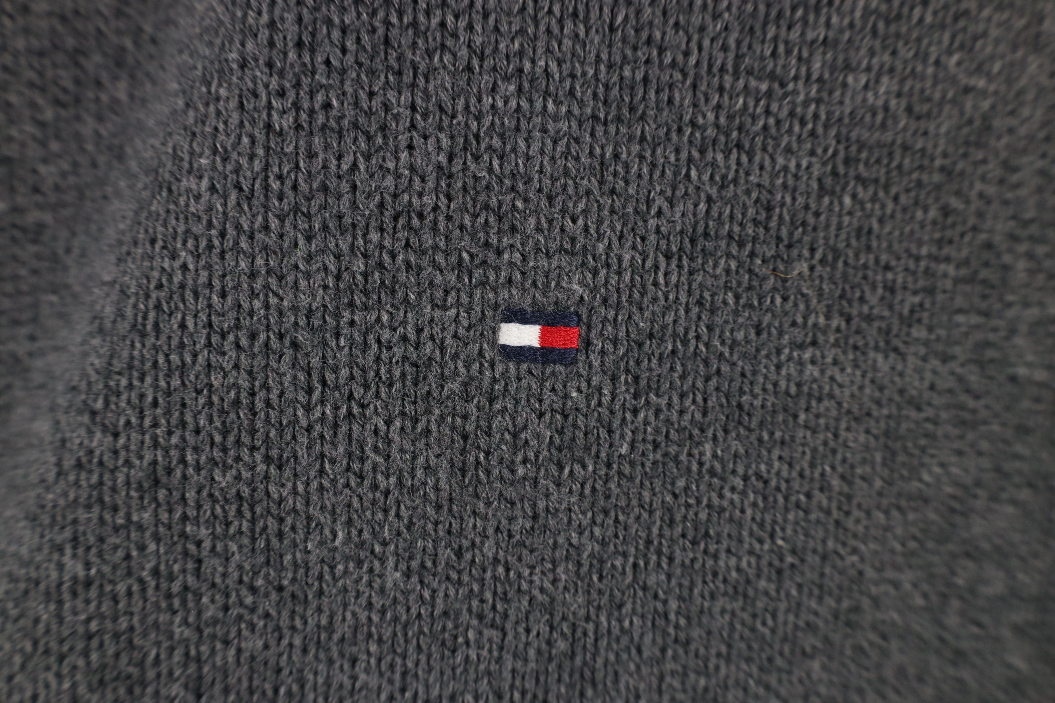 Tommy Hilfiger × Vintage Vintage 90s Tommy Hilfiger Heavyweight Knit Sweater Gray Size US XXL / EU 58 / 5 - 4 Thumbnail
