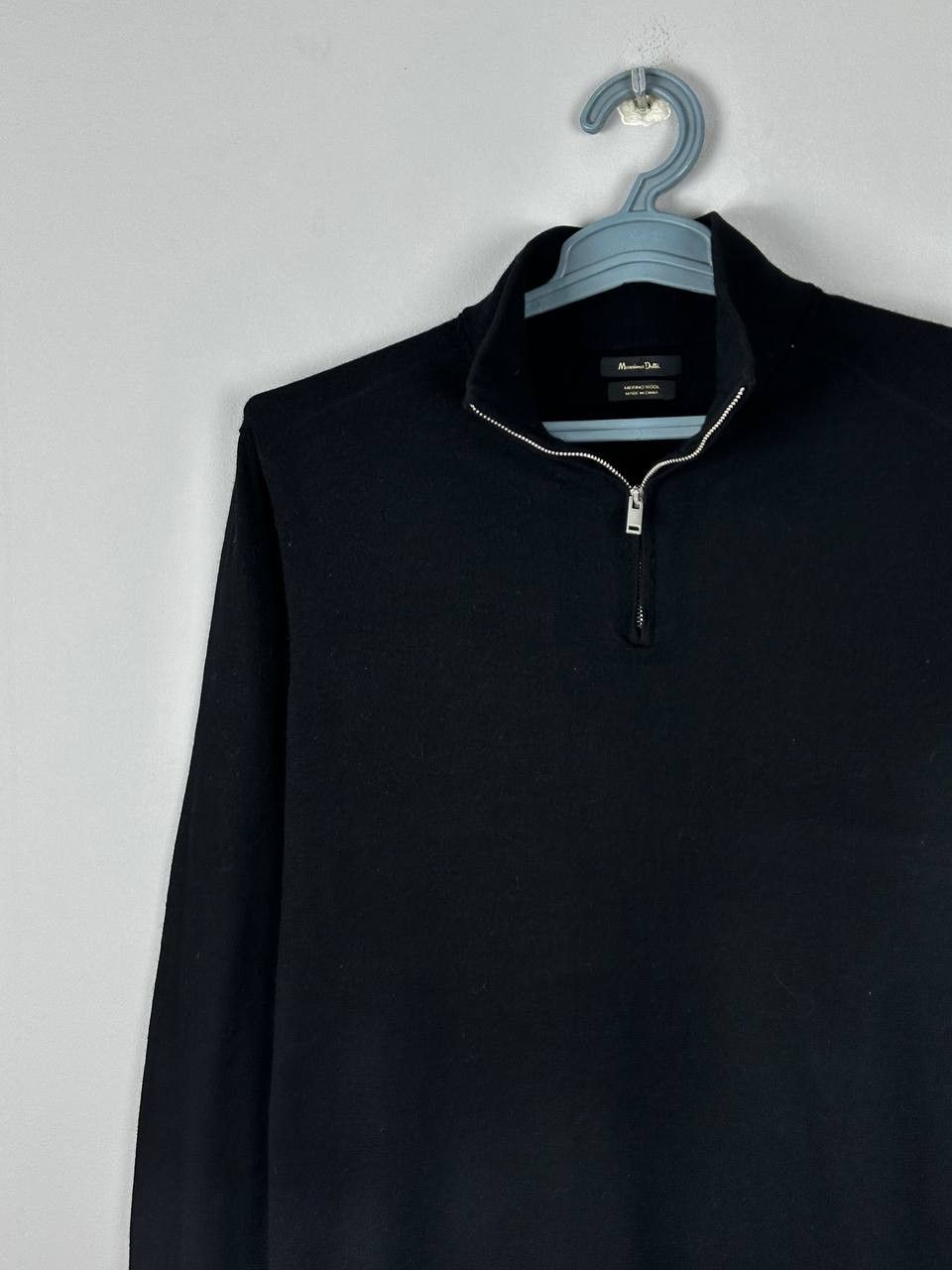 Massimo Dutti Massimo Dutti Luxury Black Quarter Zip Merino Wool Sweater Size US M / EU 48-50 / 2 - 3 Thumbnail