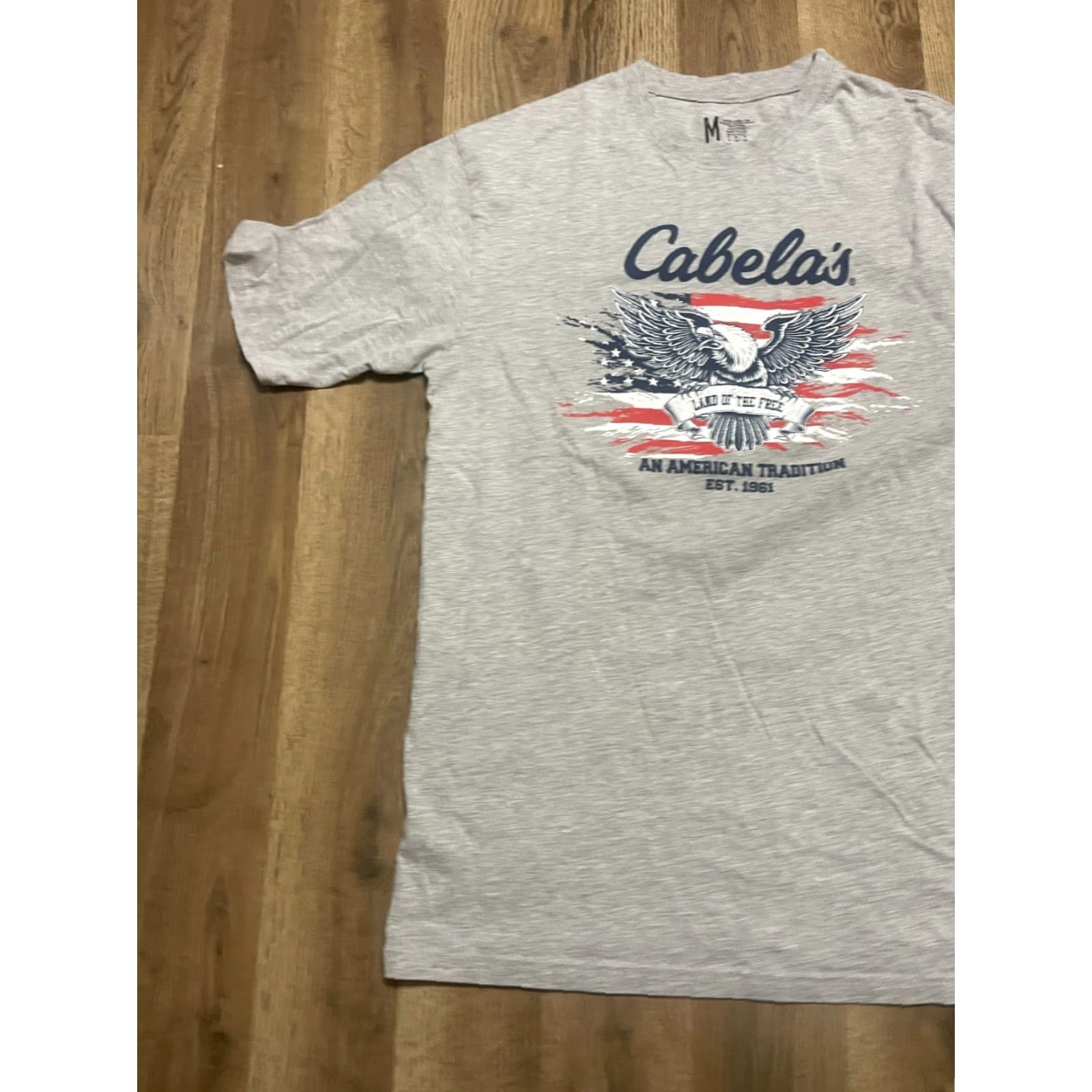 Vintage Cabela's Shirt Men M Red White Blue Grey American Flag Shirt T-Shirt Short Sleeve Crew Neck Size US M / EU 48-50 / 2 - 3 Thumbnail