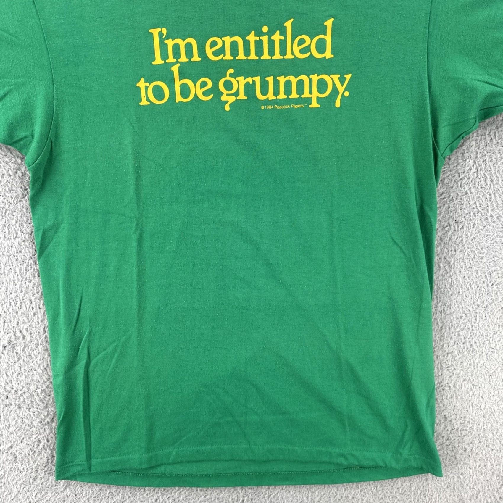 Hanes VINTAGE Hanes Fifty-Fifty L Green Single Stitch Shirt 1984 Grumpy Humor Tee 80s Mens Shirt Size US L / EU 52-54 / 3 - 4 Thumbnail