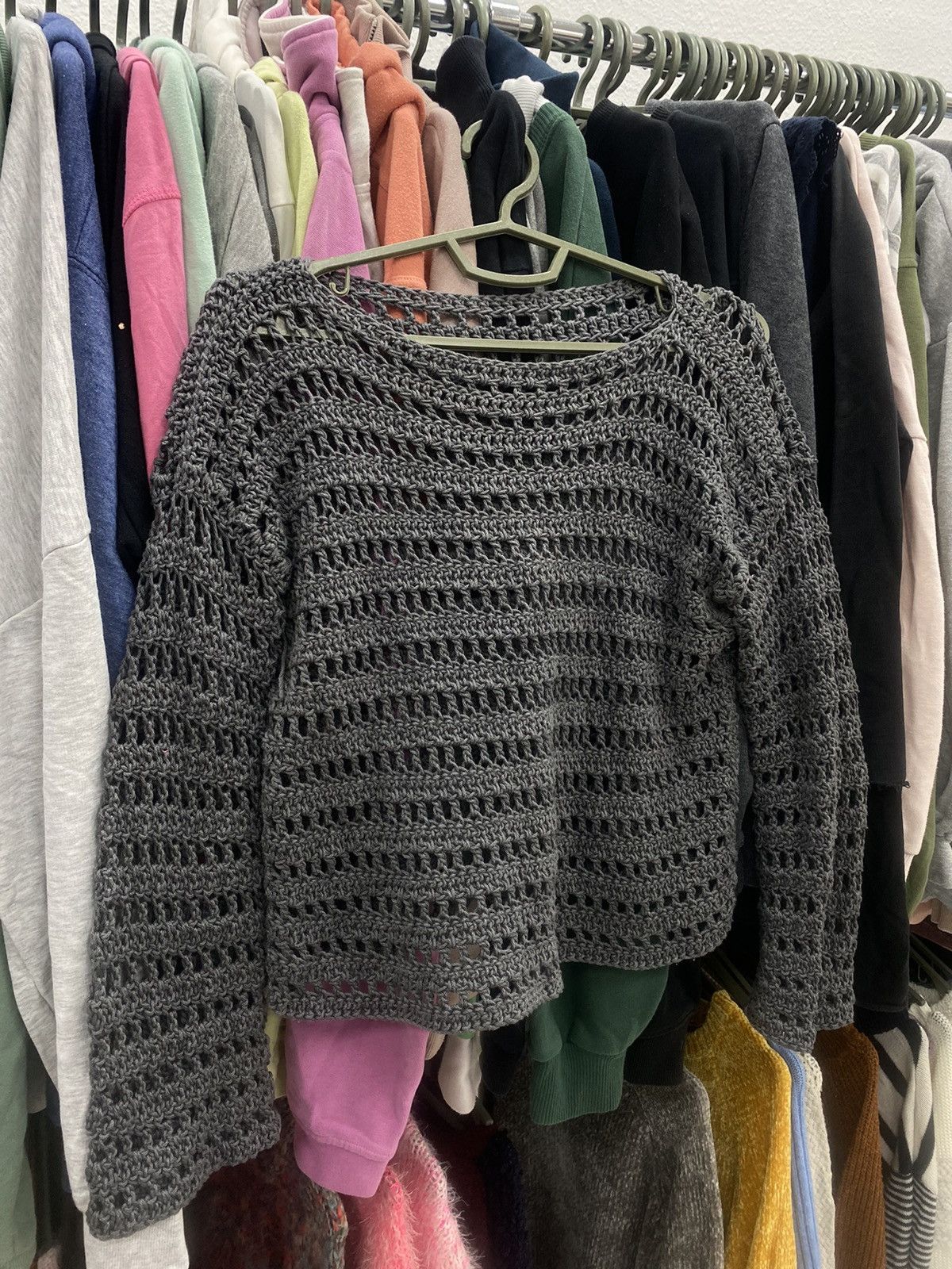 Pre-owned 20471120 X Archival Clothing Vintage Japanese Mesh Knit Sweater Y2k Style In Grey