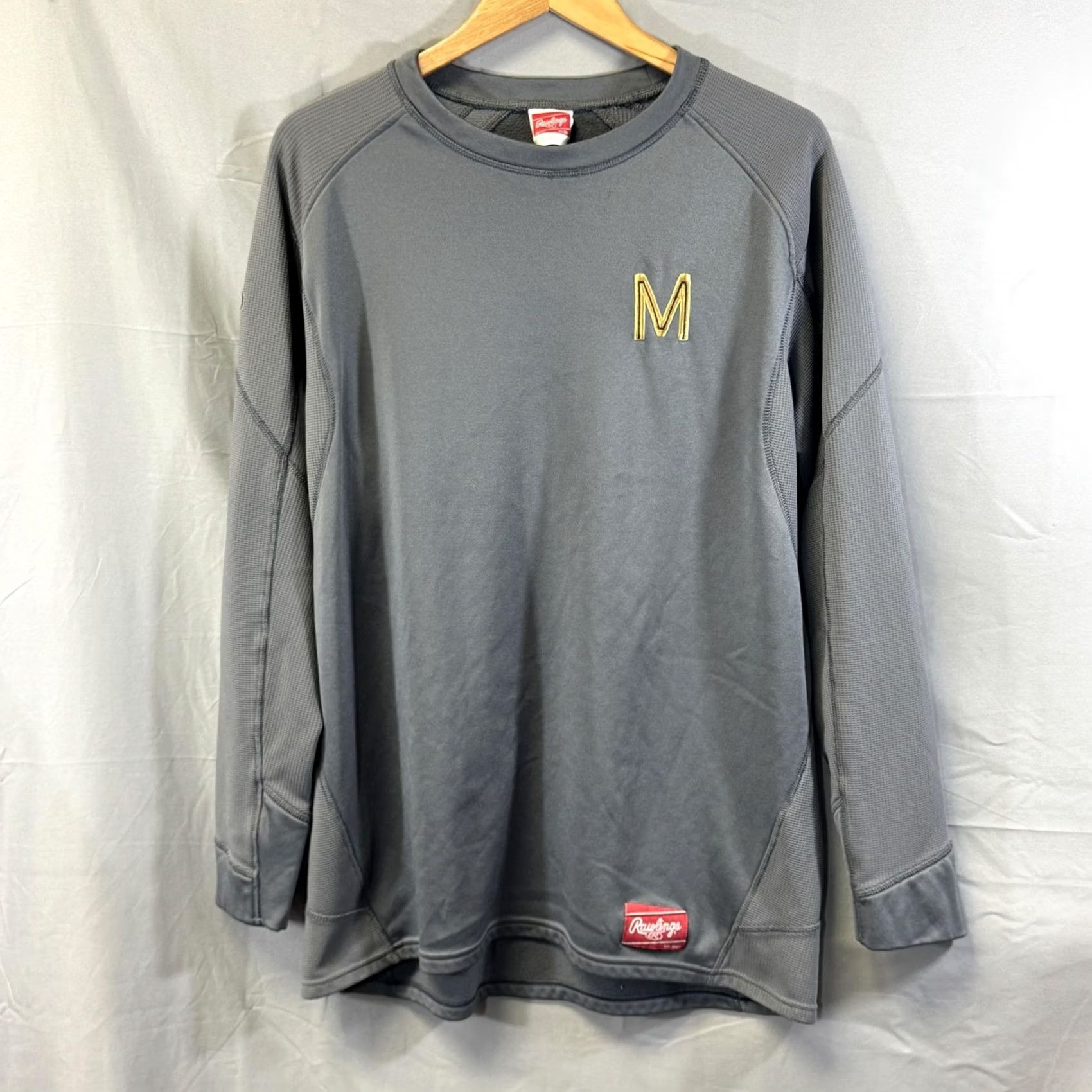 Vintage Rawlings Sweatshirt Mens L Gray Performance Pullover Raglan Crewneck Embroidered Logo Patch M Initial Size US L / EU 52-54 / 3 - 2 Thumbnail