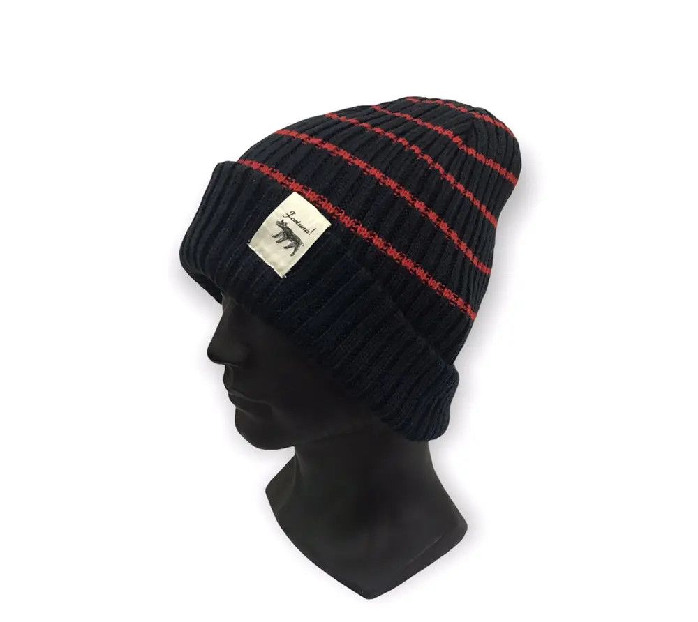 Japanese Brand × Vintage Japanese Brand Reversible Stripe Plain Beanie Hat Size ONE SIZE - 1 Thumbnail
