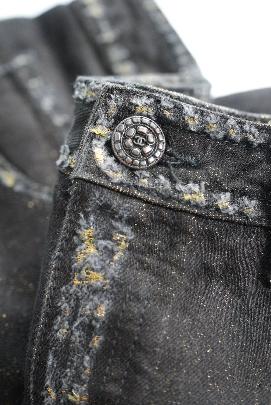 Chanel Chanel Lamé Glittered Denim Pants Size 27" / US 4 / IT 40 - 9 Thumbnail