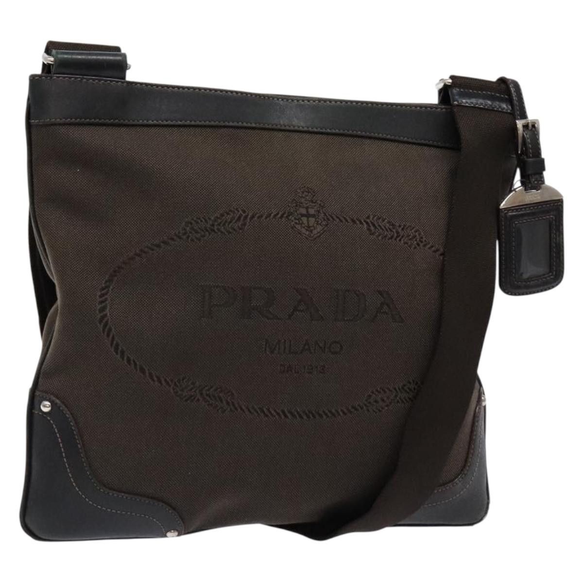 Prada PRADA Shoulder Bag Canvas Leather Brown Silver Size ONE SIZE - 1 Thumbnail