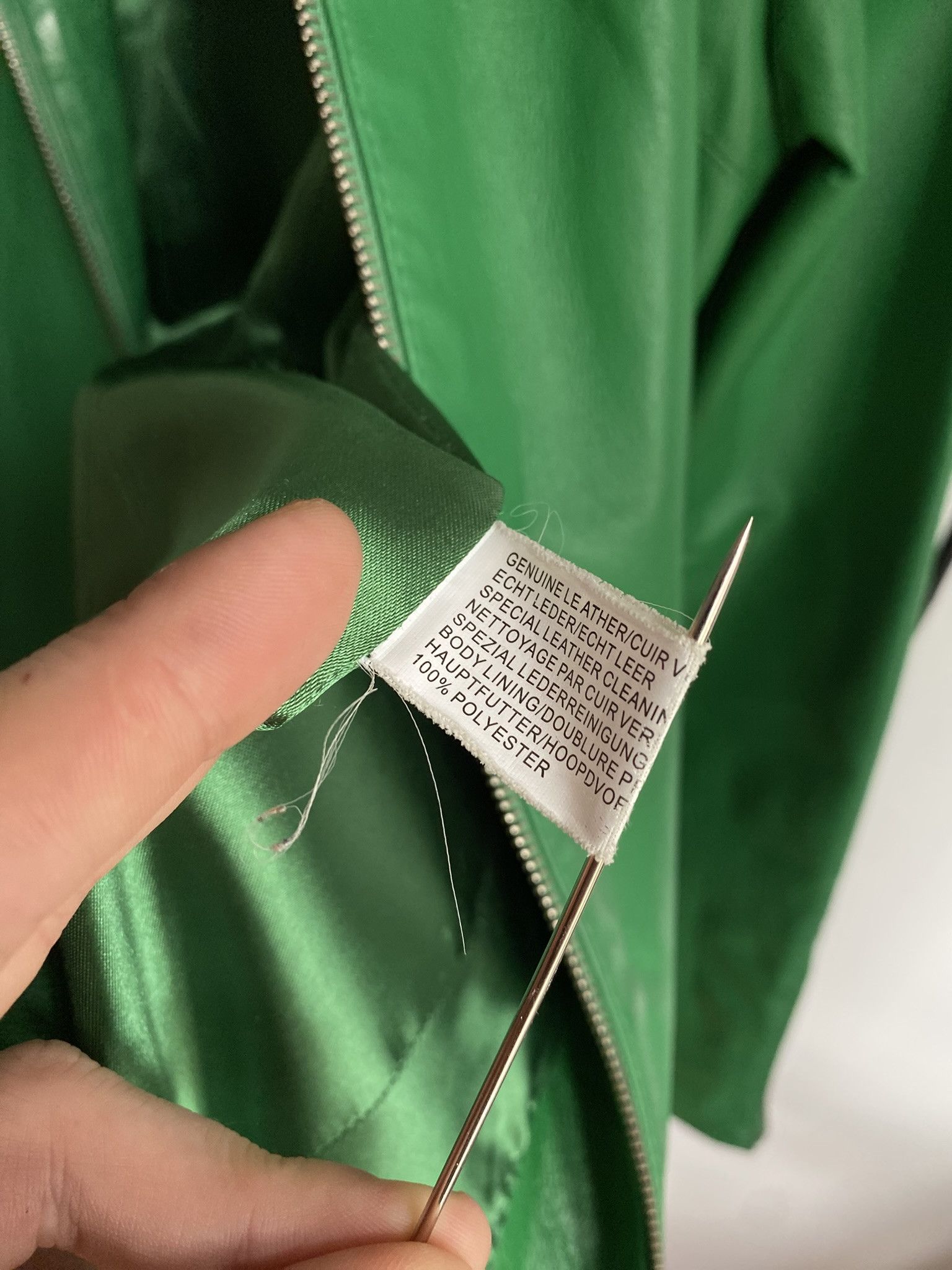 Leather vintage green genuine leather jacket vetements moto Size L / US 10 / IT 46 - 13 Thumbnail