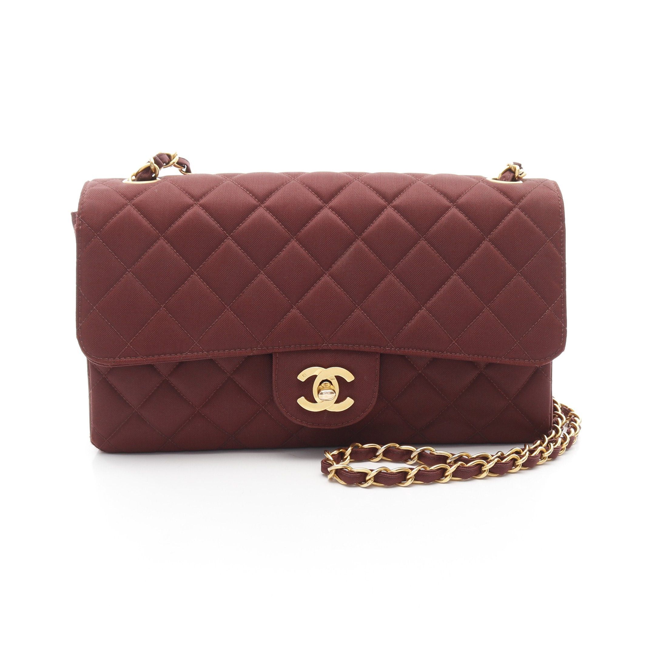 Chanel Chanel Matelasse Single Flap Chain Shoulder Bag Nylon Burgundy Gold Hardware Size ONE SIZE - 1 Thumbnail