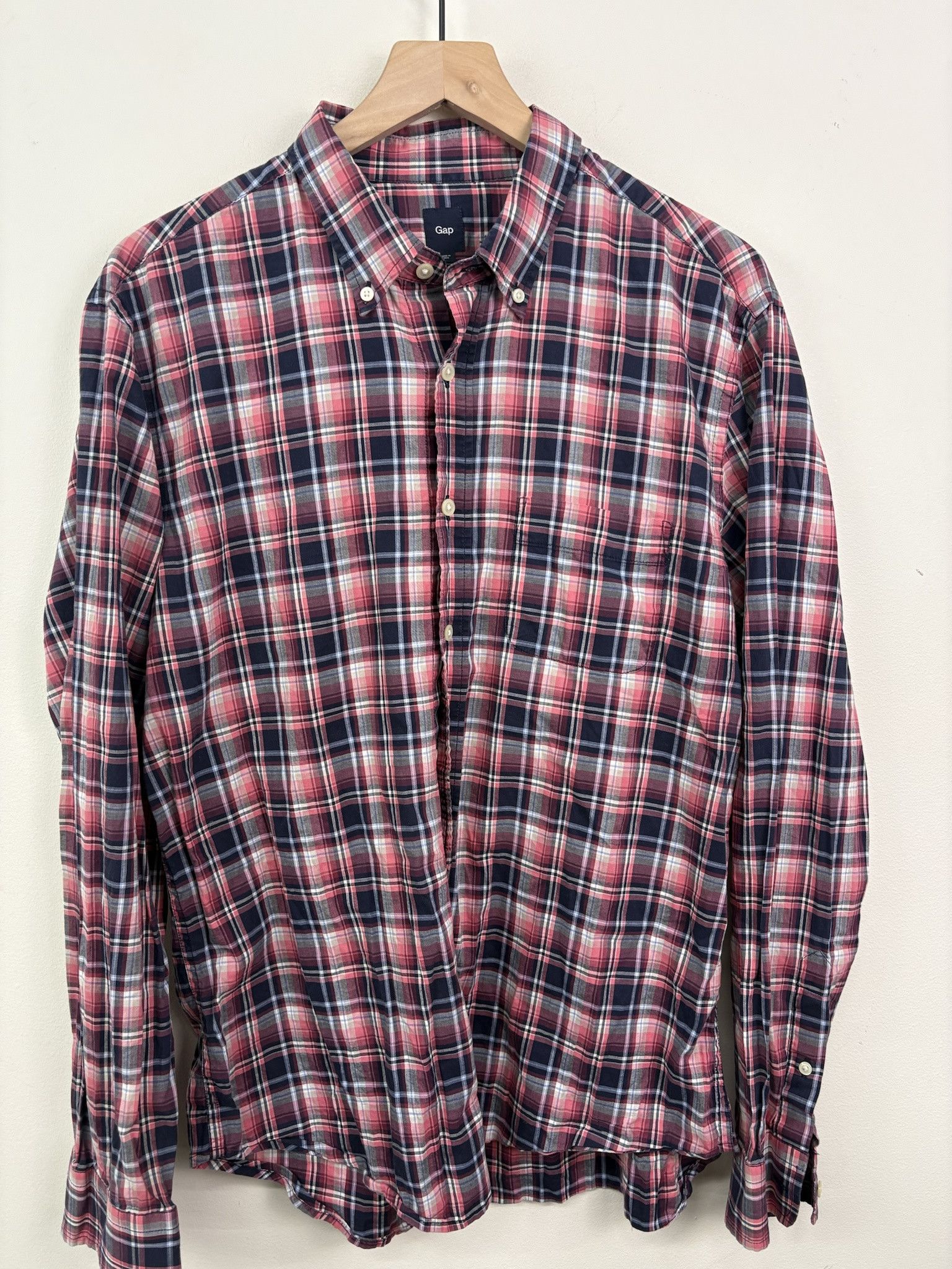 Gap × Polo Ralph Lauren × Vintage Vintage Plaid Pattern Gap Collared Button Up Shirt Size L Size US L / EU 52-54 / 3 - 1 Thumbnail