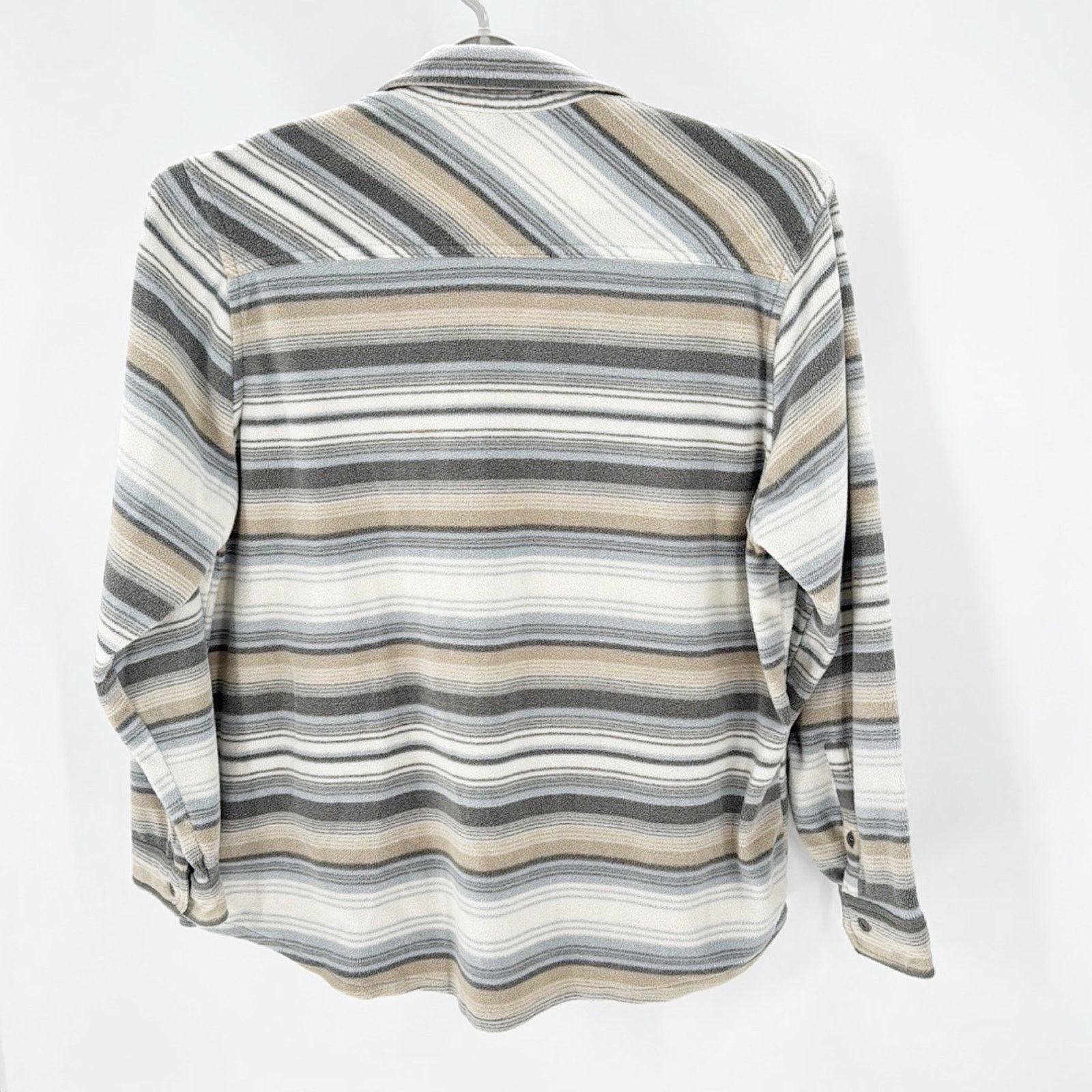 Eddie Bauer Eddie Bauer blue cream micro fleece button down shirt Size US XL / EU 56 / 4 - 2 Thumbnail