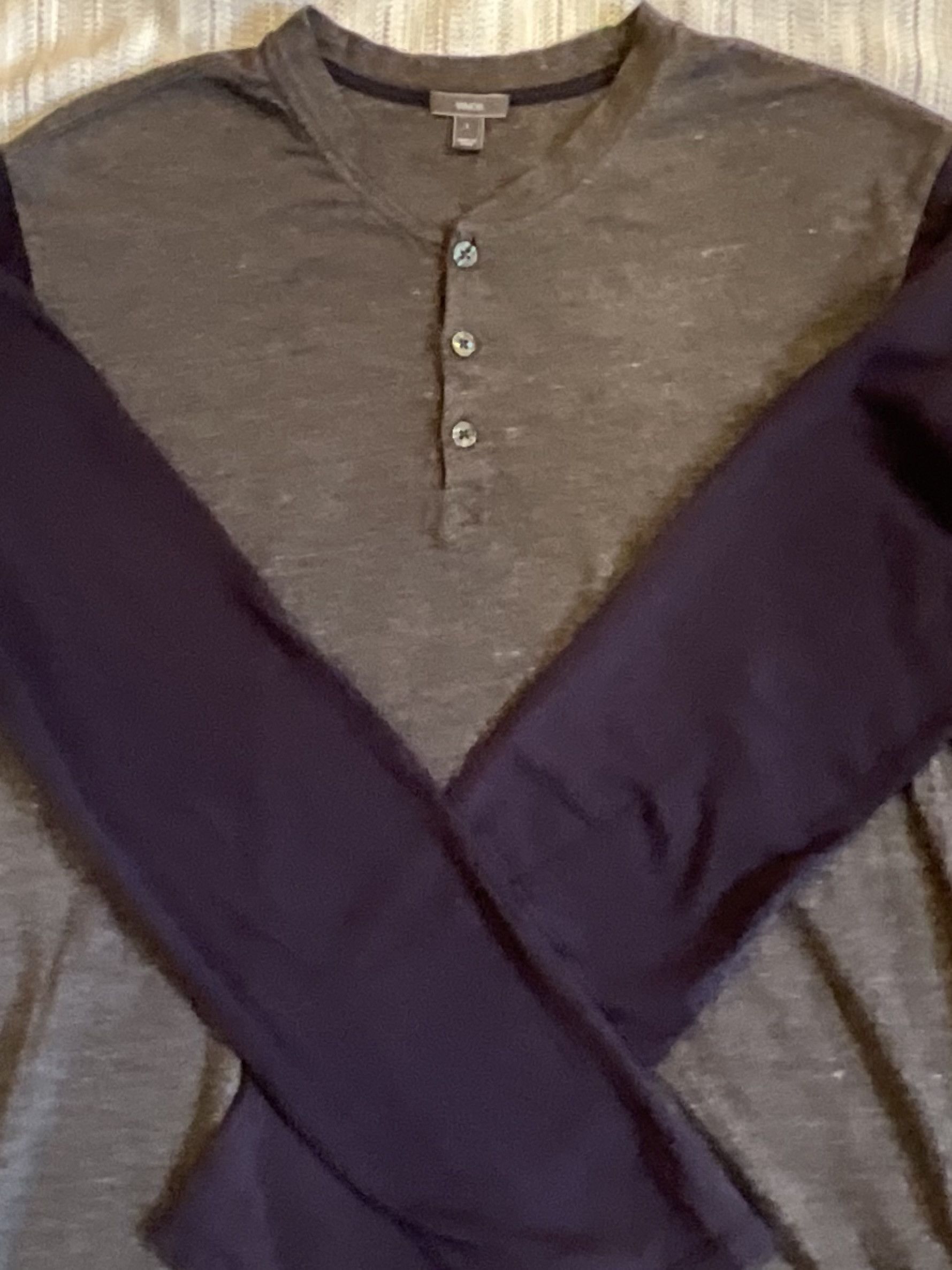 Vince Vince Long Sl Dark Gray/Black Henley Large Size US L / EU 52-54 / 3 - 9 Thumbnail