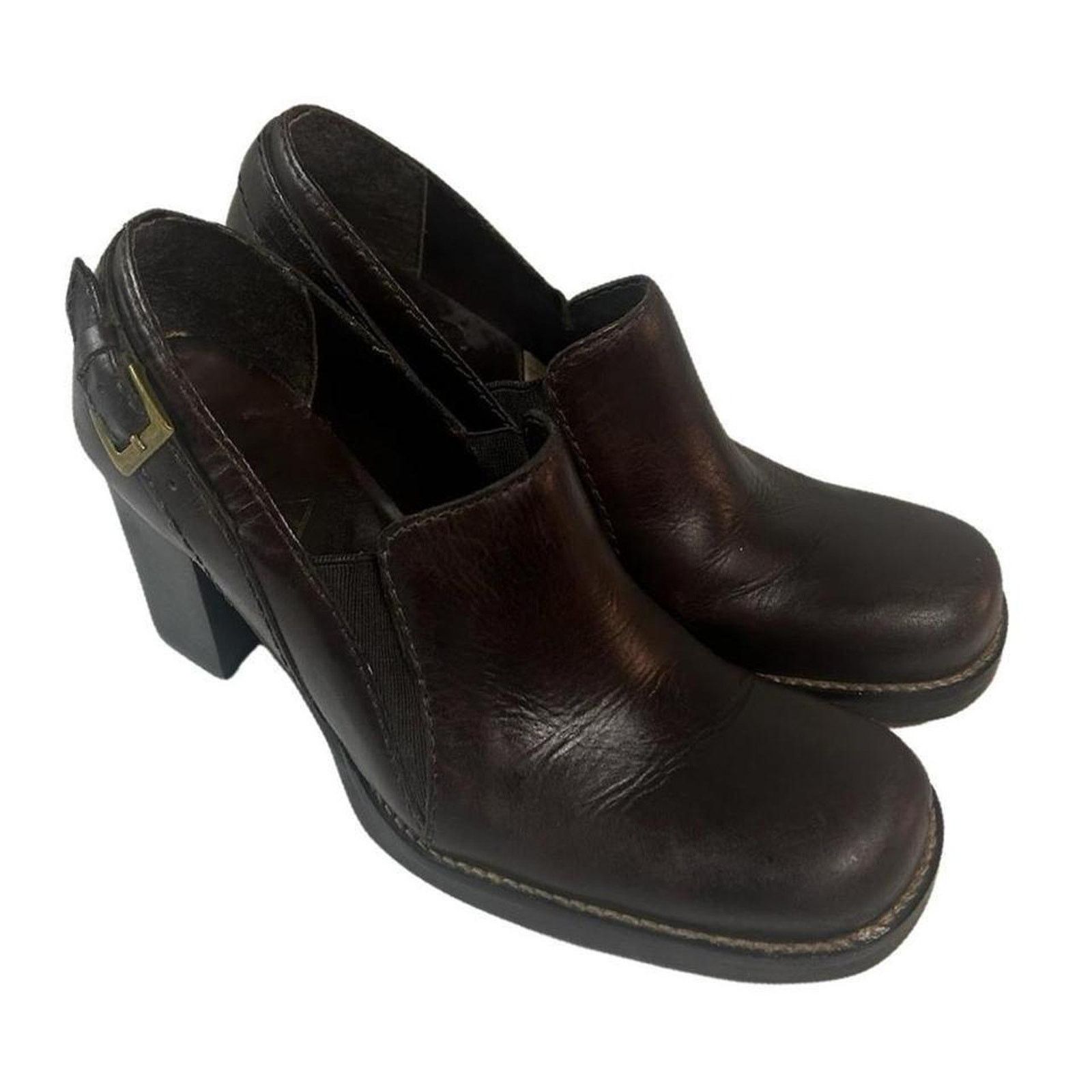 Vintage Loafer heels brown leather by MIA US W sz 8 Size US 8 / IT 38 - 1 Thumbnail