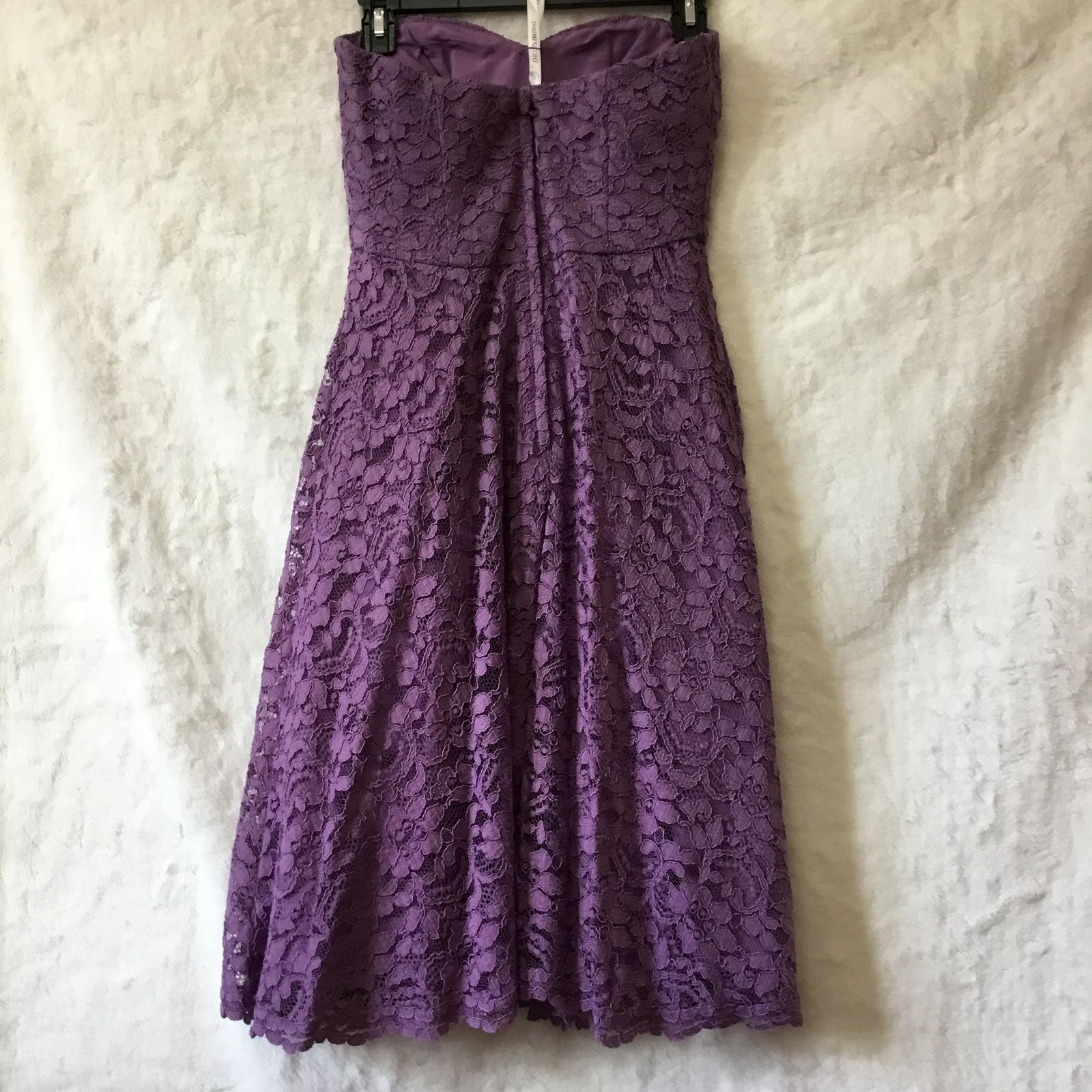 Other David's Bridal Dark Purple Strapless Lace Dress Size XS / US 0-2 / IT 36-38 - 9 Thumbnail