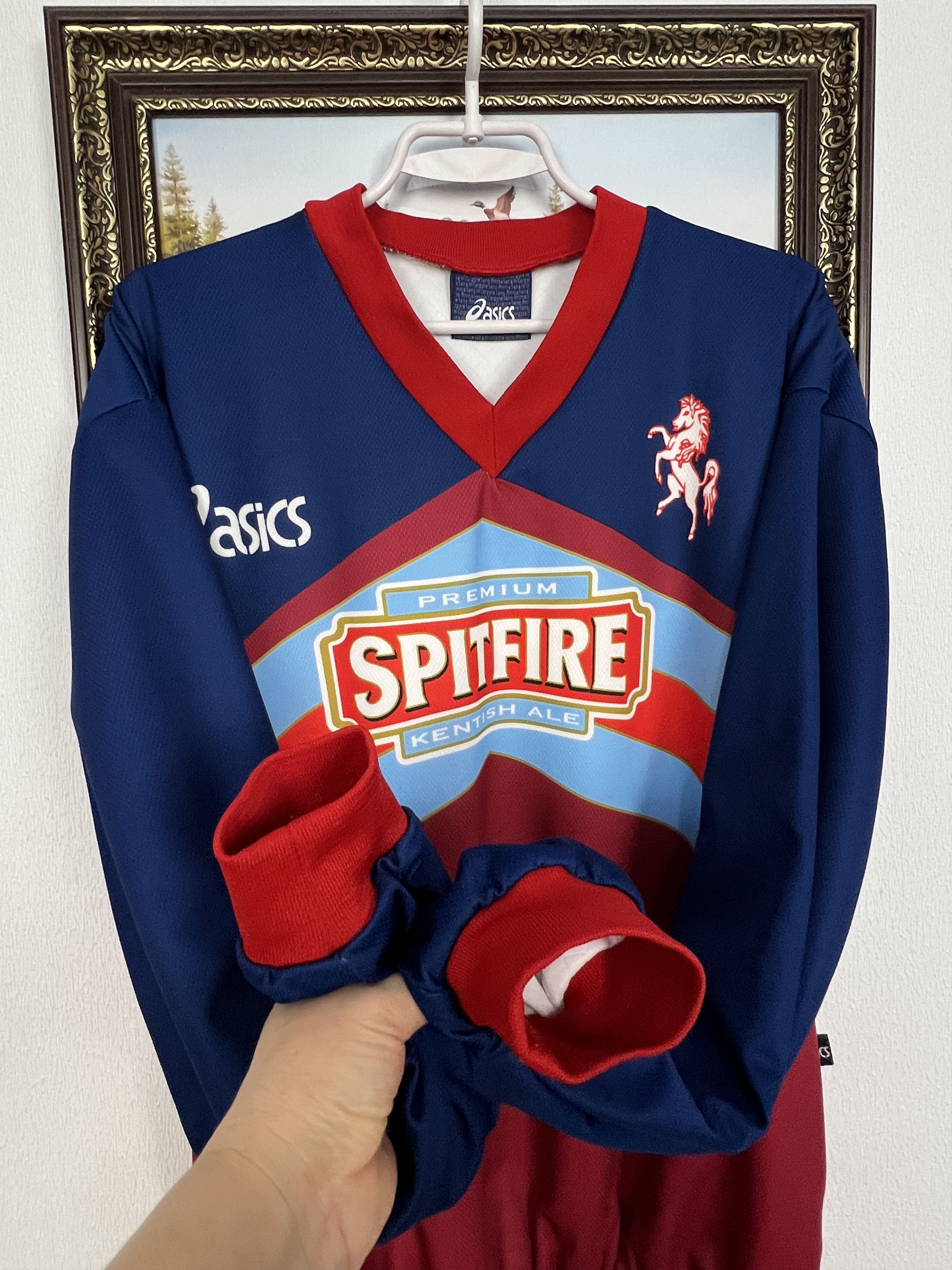 Asics Vintage 90's Kent County Cricket Jacket Track Top Rare Sport Size US XL / EU 56 / 4 - 4 Thumbnail