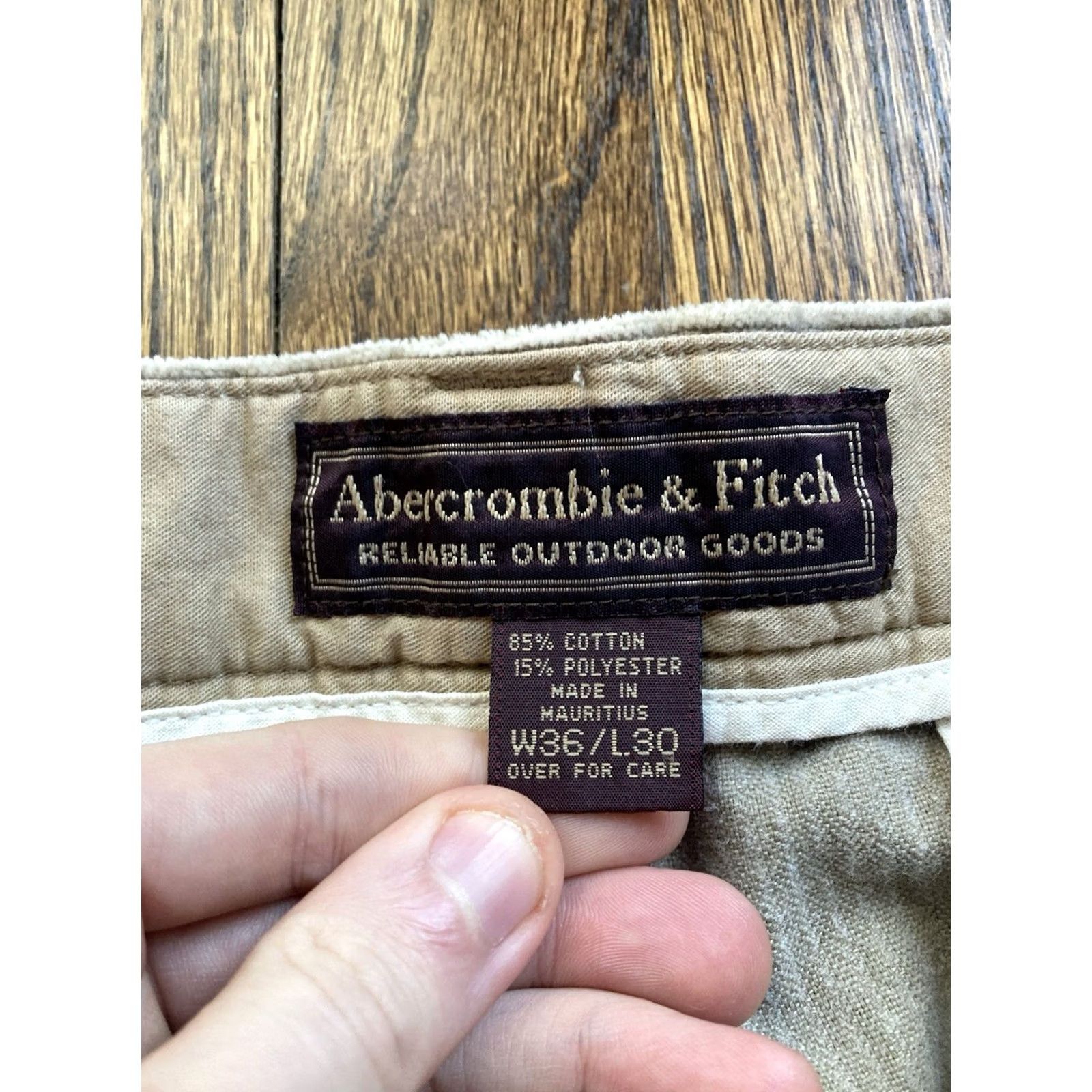 Abercrombie & Fitch VINTAGE Abercrombie & Fitch Pants Mens 36x30 Beige 90s Preppy Cords Size US 36 / EU 52 - 7 Thumbnail