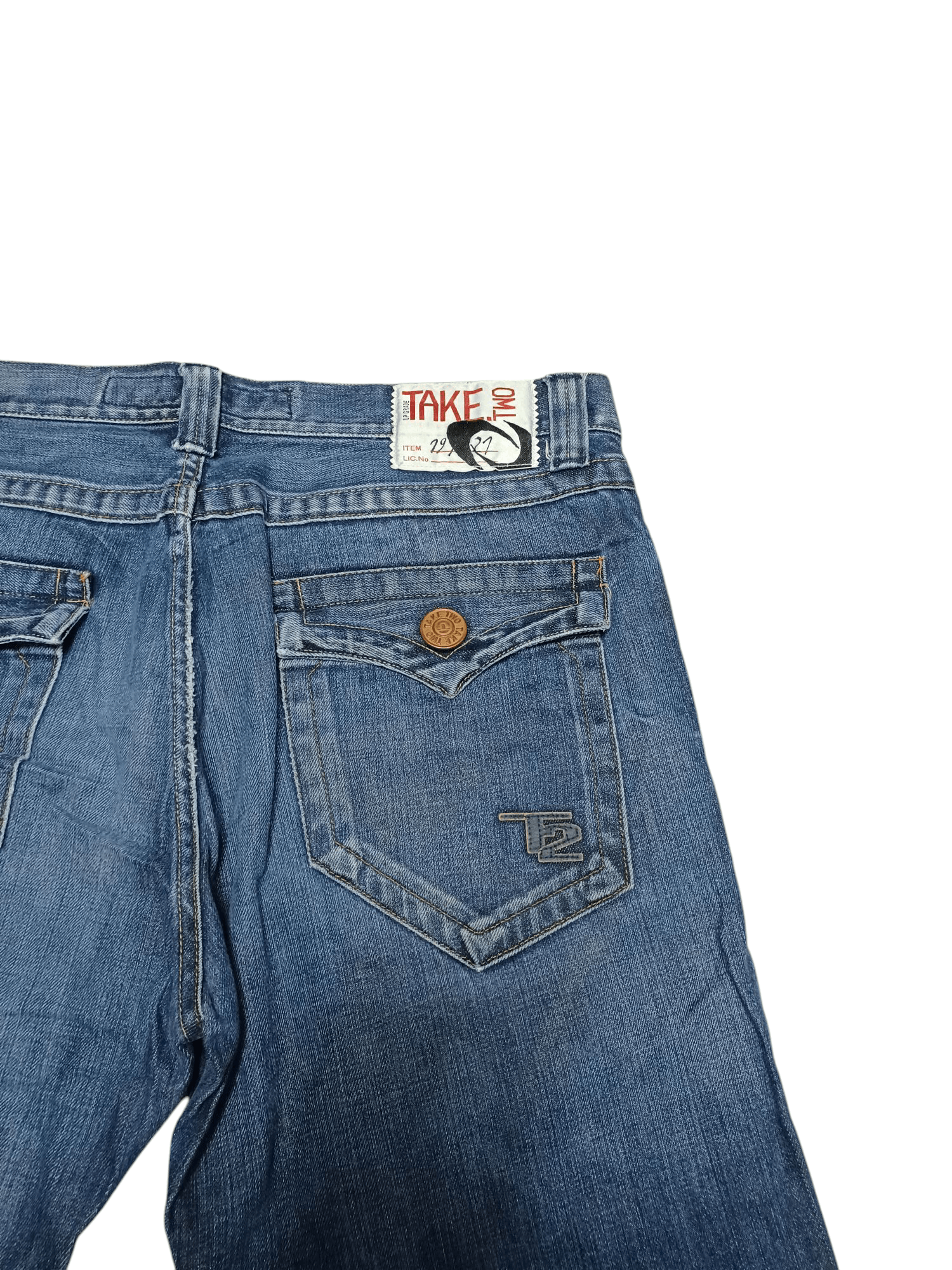 Japanese Brand TAKE TWO VINTAGE BOOTCUT MADE IN ITALY 90S AVANT GARDE JEANS Size US 36 / EU 52 - 4 Thumbnail