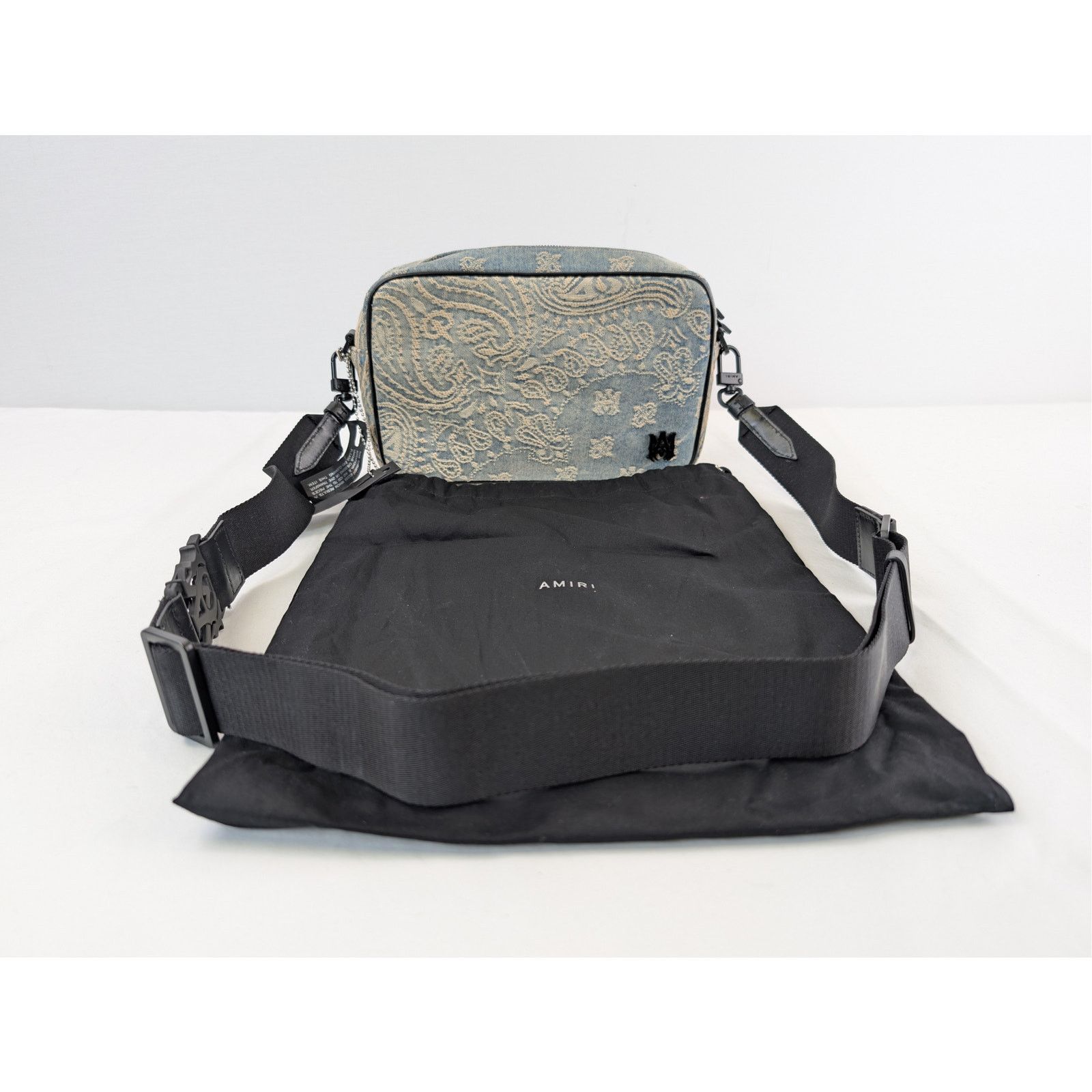 Amiri o1rshd1 Size: OS / Denim Bandana Jacquard Backpack in Indigo Size ONE SIZE - 19 Thumbnail