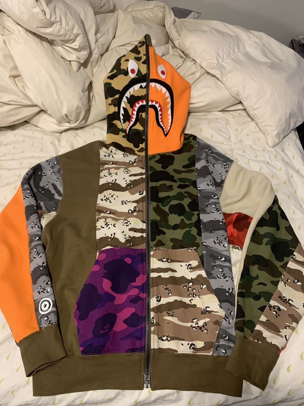 Crazy Camo Mad Shark Relaxed Full Zip Hoodie