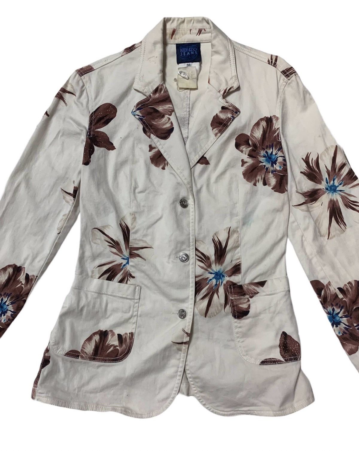 Kenzo × Vintage STEAL💥 VTG Kenzo Floral Art Blazer for Women Size M / US 6-8 / IT 42-44 - 5 Thumbnail