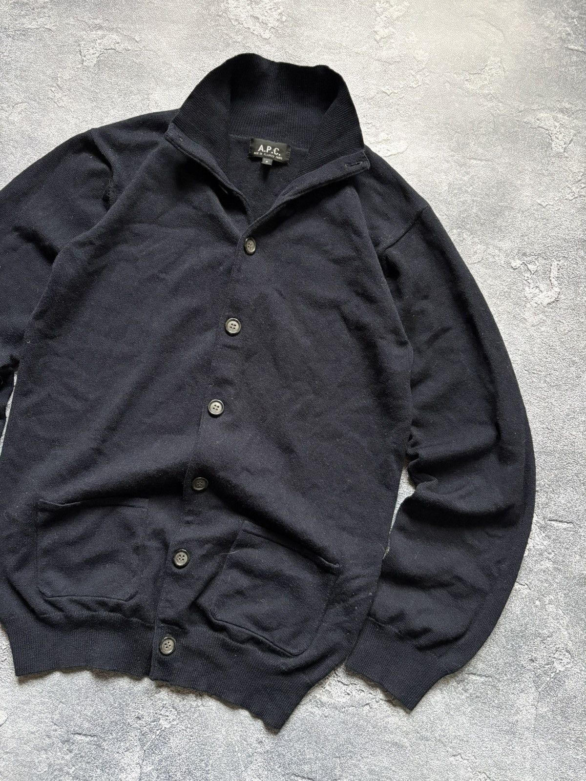A.P.C. Vintage A.P.C. Rue De Fleurus Paris Wool Button Up Cardigan Size US S / EU 44-46 / 1 - 4 Thumbnail