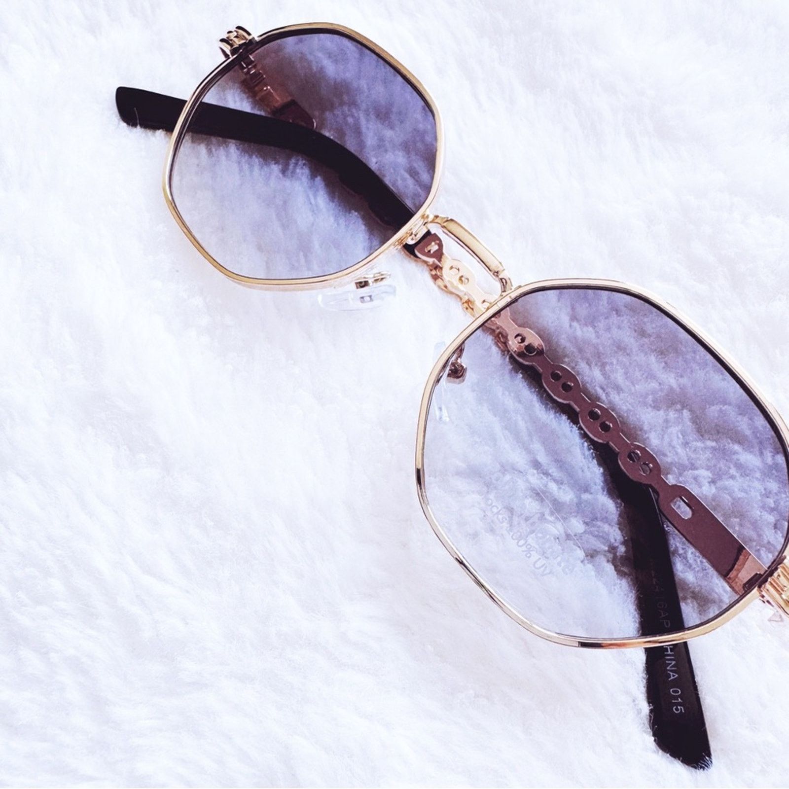 Other Phoebe Blue & Clear Geometric Sunglasses Size ONE SIZE - 2 Thumbnail