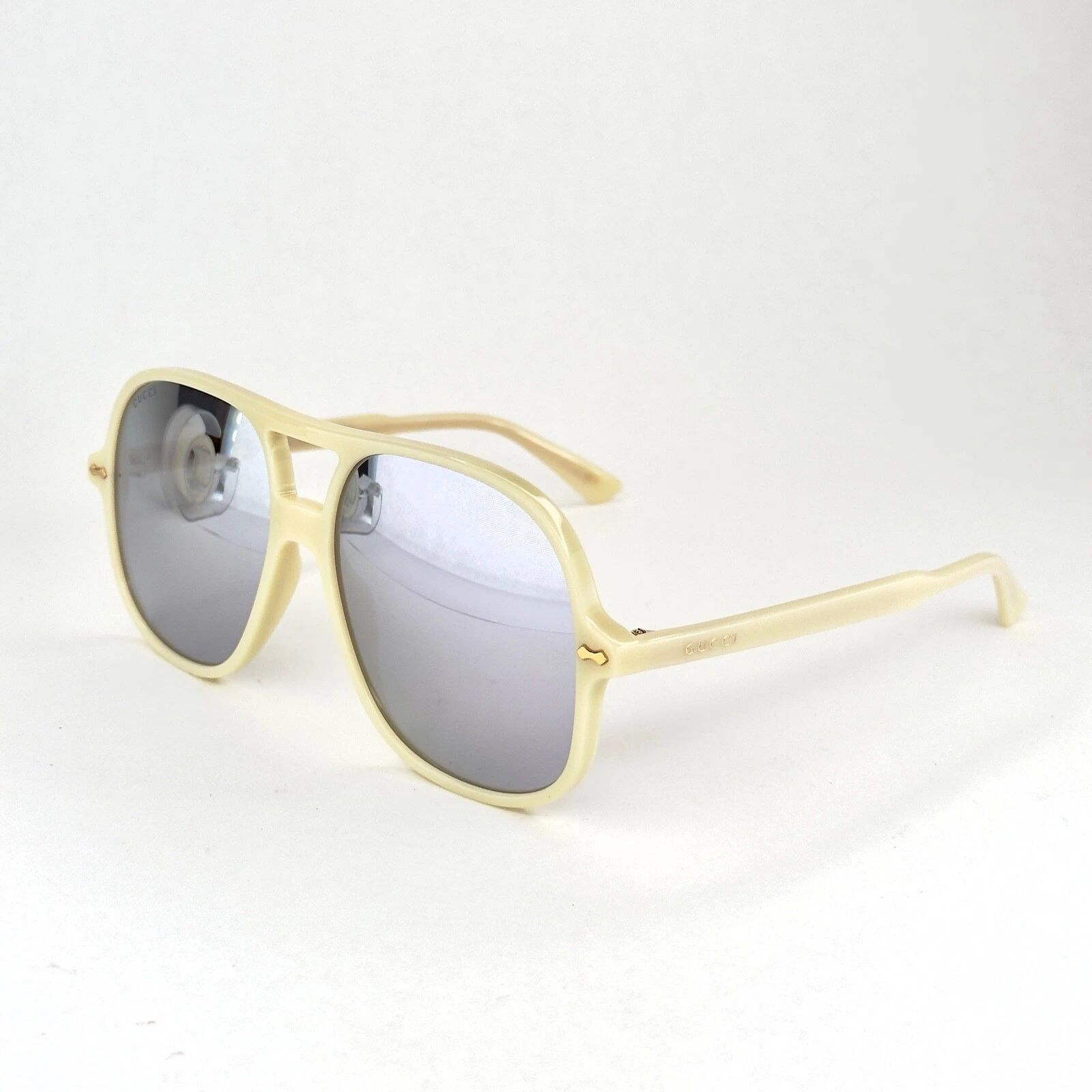 Gucci GUCCI GG0706S 0706 Ivory Mirrored Oversized Sunglasses 003 Size ONE SIZE - 5 Thumbnail