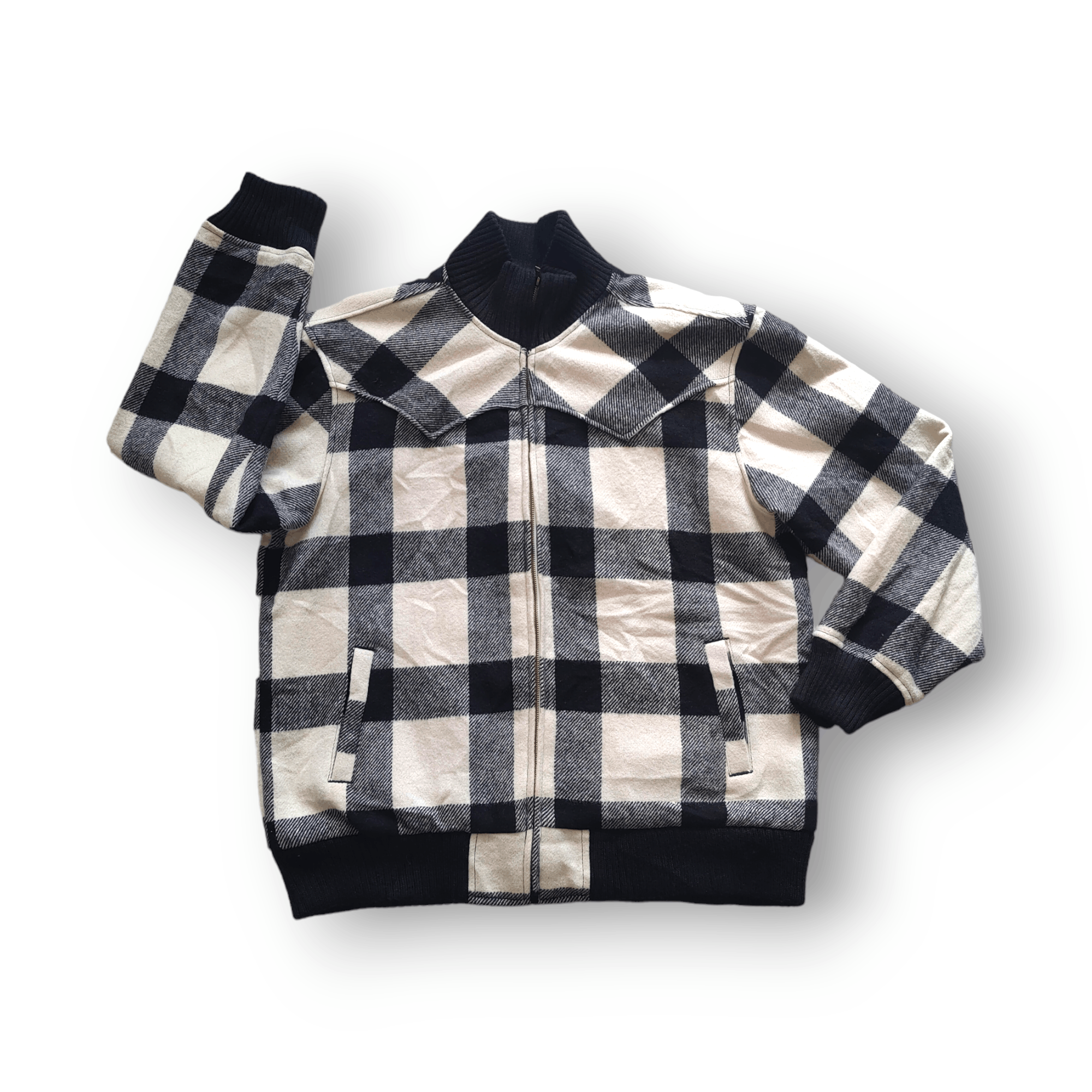 image of Woolrich Woolen Mills Woolrich Checked Flannel Jacket in Black/White, Men's (Size Large)