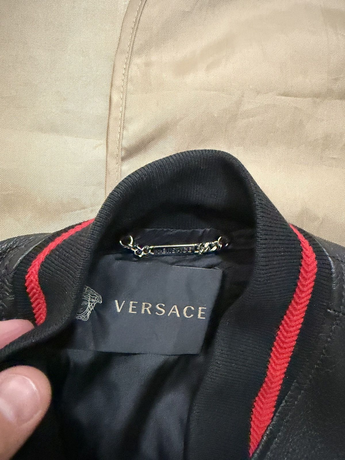 Versace Versace Calf Leather Colorblock Pattern Jacket size 48 $6500 Size US M / EU 48-50 / 2 - 4 Thumbnail