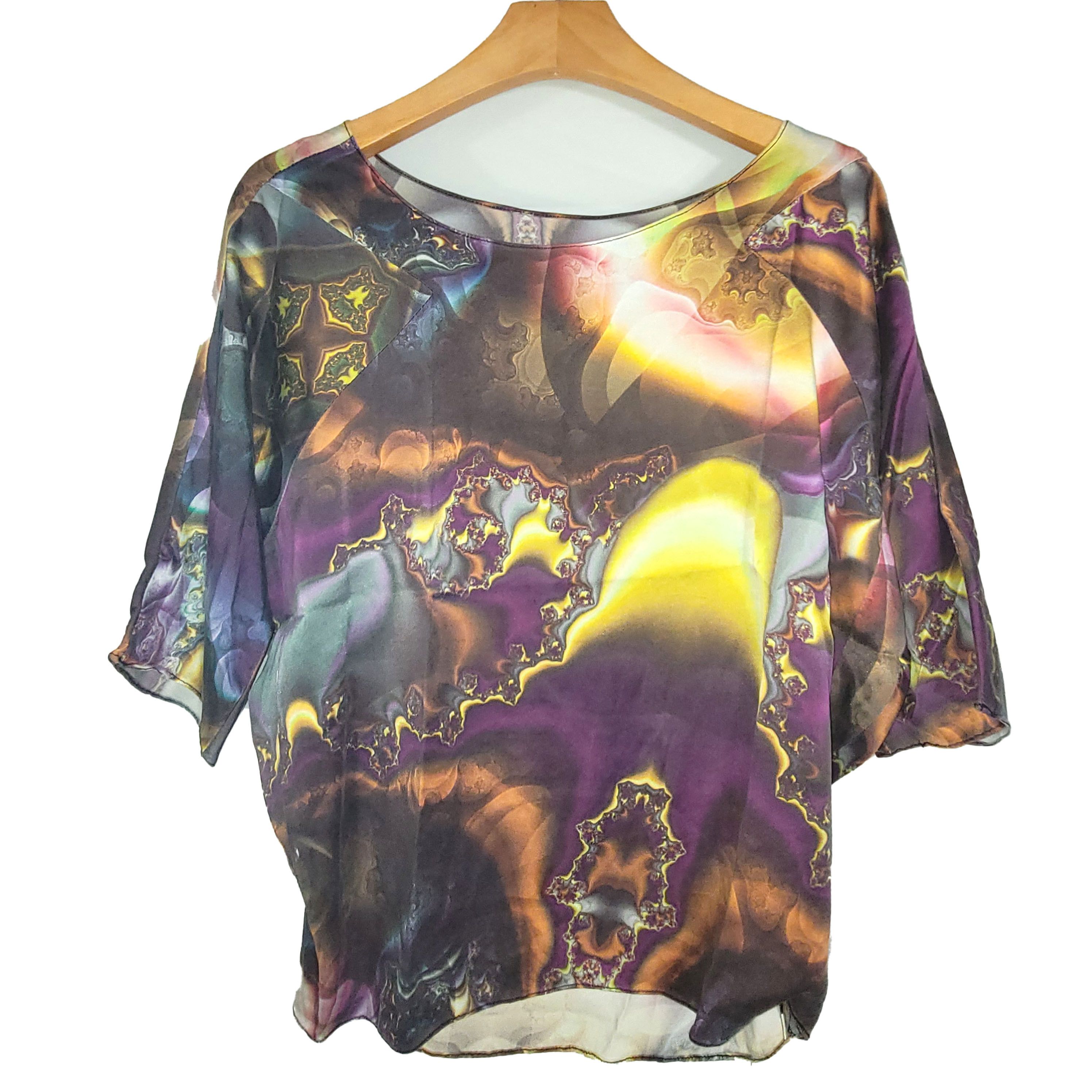Other Women's Satom Silk Size M Short Sleeve Top T-Shirt SBC496 Size M / US 6-8 / IT 42-44 - 1 Thumbnail