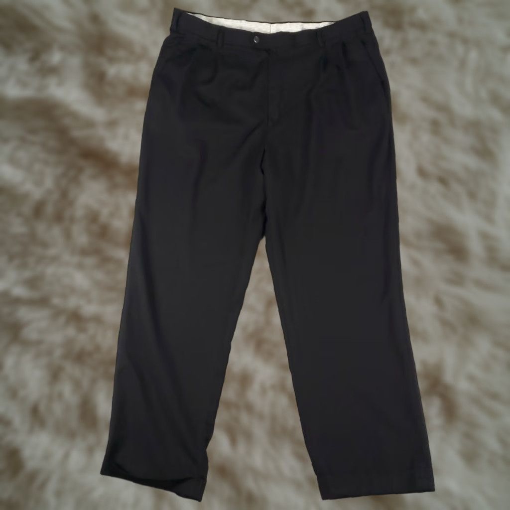 Zanella Zanella Pants Mens 36x28 Black Bennett Wool Pleated Dress Slacks Trousers Chino* Size US 36 / EU 52 - 1 Thumbnail