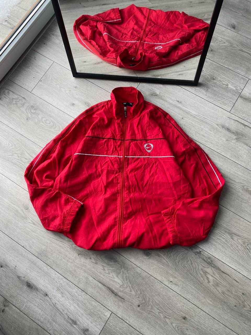 Vintage Nike Swoosh Red Olympic Nylon Jacket Y2K XL