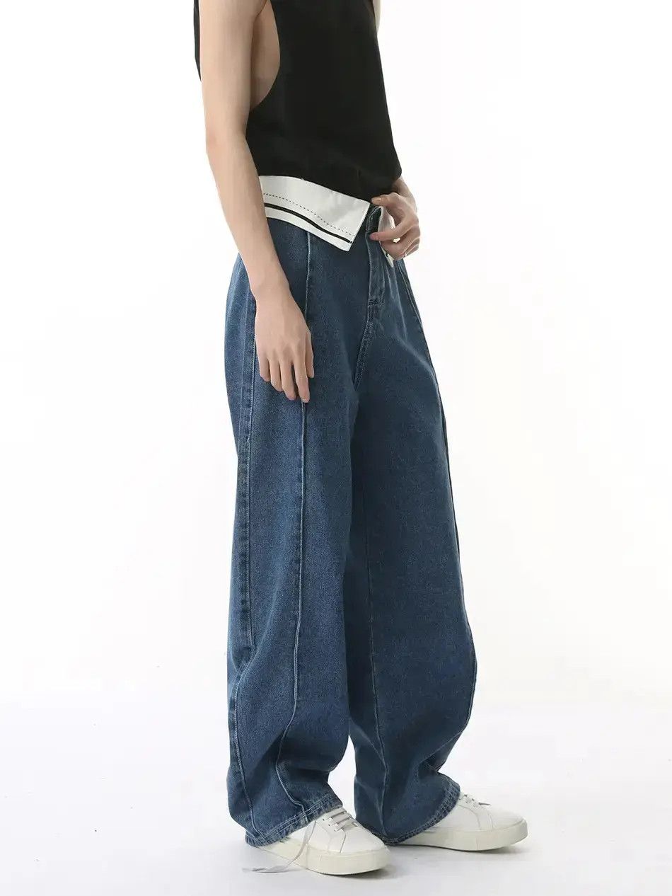 Japanese Brand Retro loose wide leg high street jeans Size US 32 / EU 48 - 2 Thumbnail