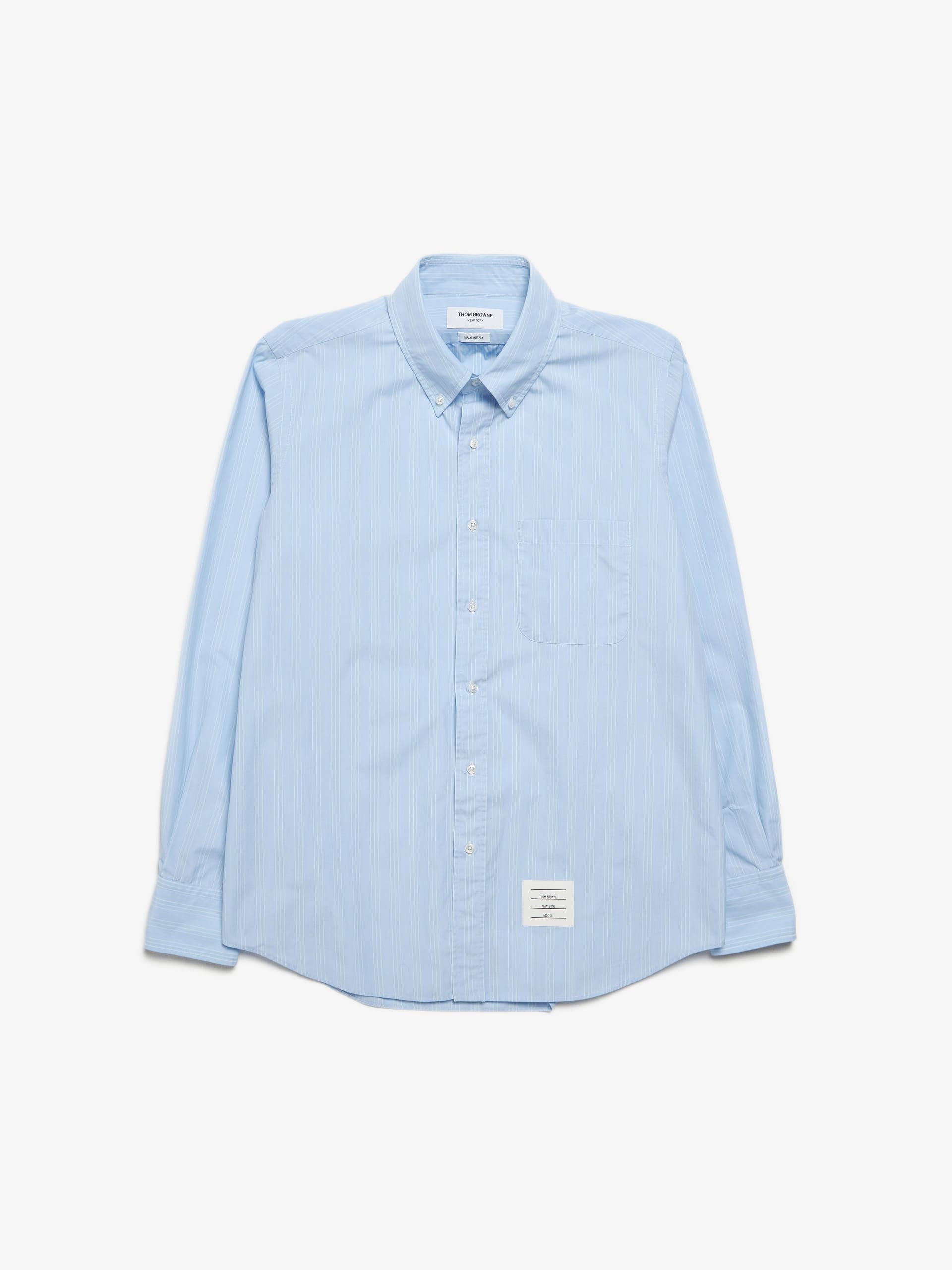 Thom Browne Light Blue Striped Shirt Size US L / EU 52-54 / 3 - 1 Thumbnail