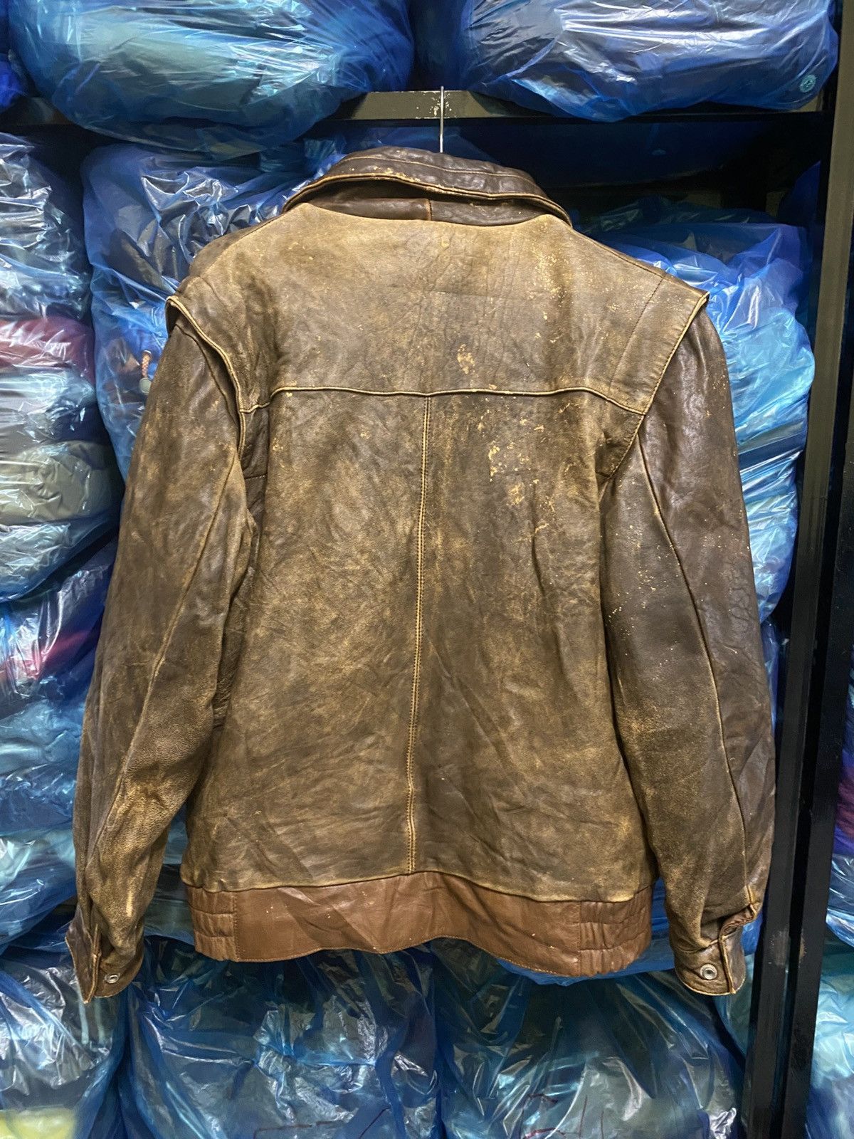 Other Vintage Distressed Brown Leather Jacket Large Front Pockets Size US M / EU 48-50 / 2 - 12 Thumbnail