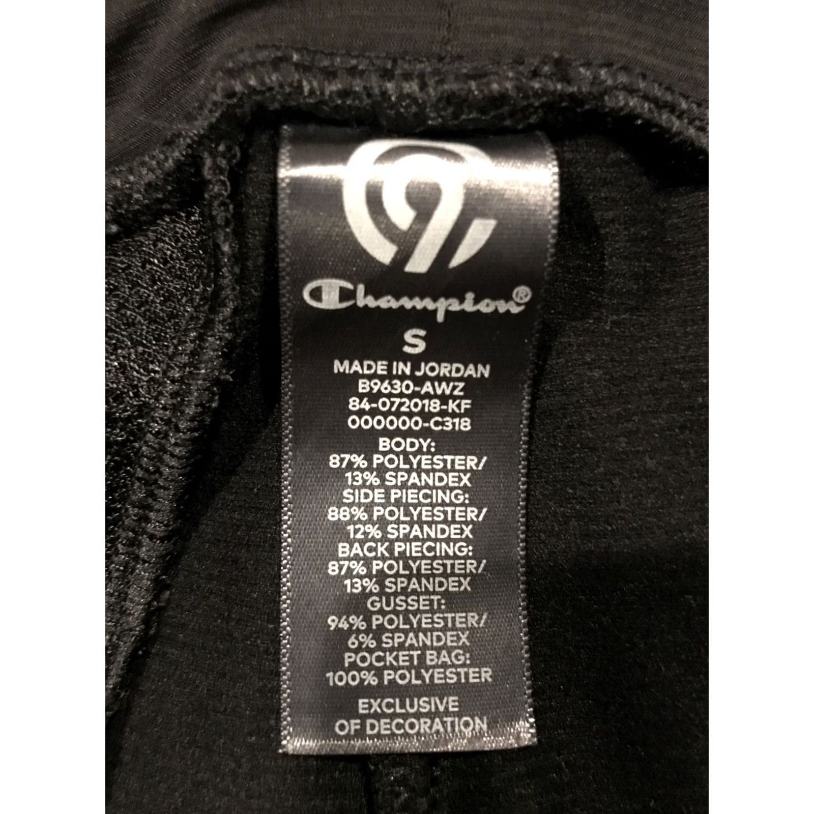Champion Champion C9 Womens S Black Athletic Pants Polyester Blend Stretch A23 Size 42" / US 20 - 2 Thumbnail
