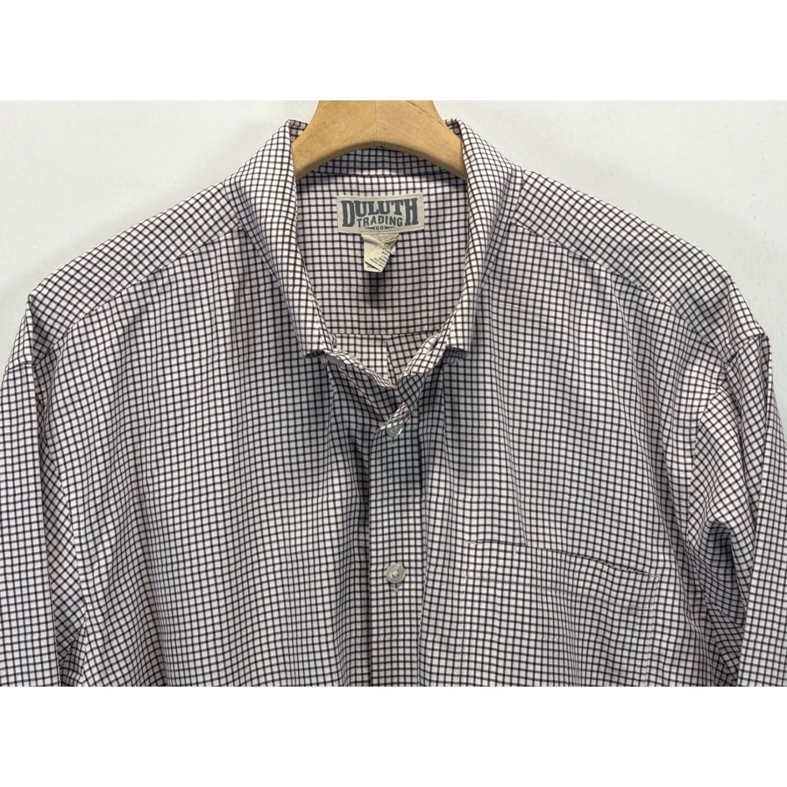 Vintage Duluth Button-Down Shirt 2XLT Big & Tall Men’s White Burgundy Check Sz Button-Up Long Sleeve Cotton Size US XXL / EU 58 / 5 - 2 Thumbnail